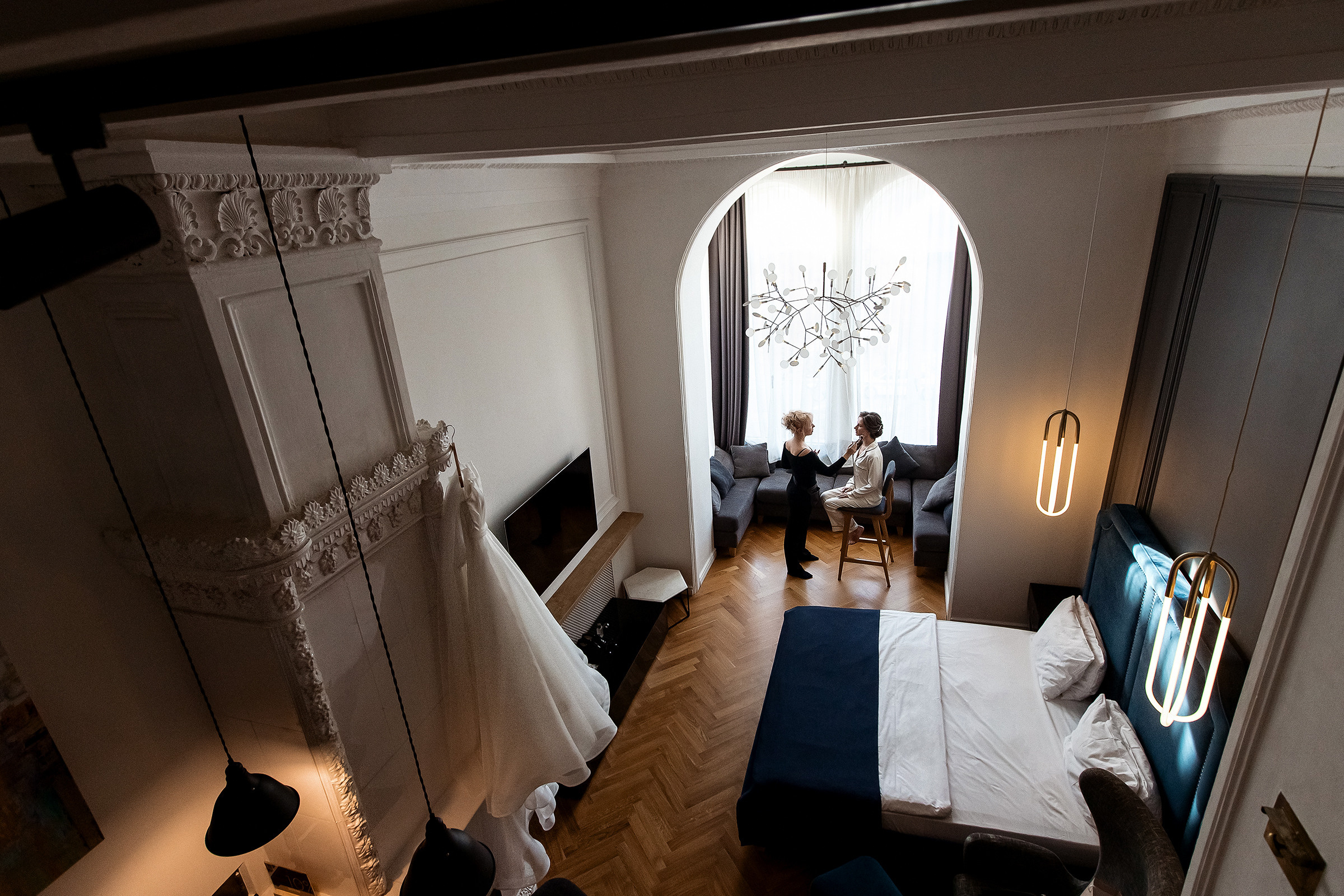 Просторные и интересные апартаменты для свадебной съемке в центре Петербурга