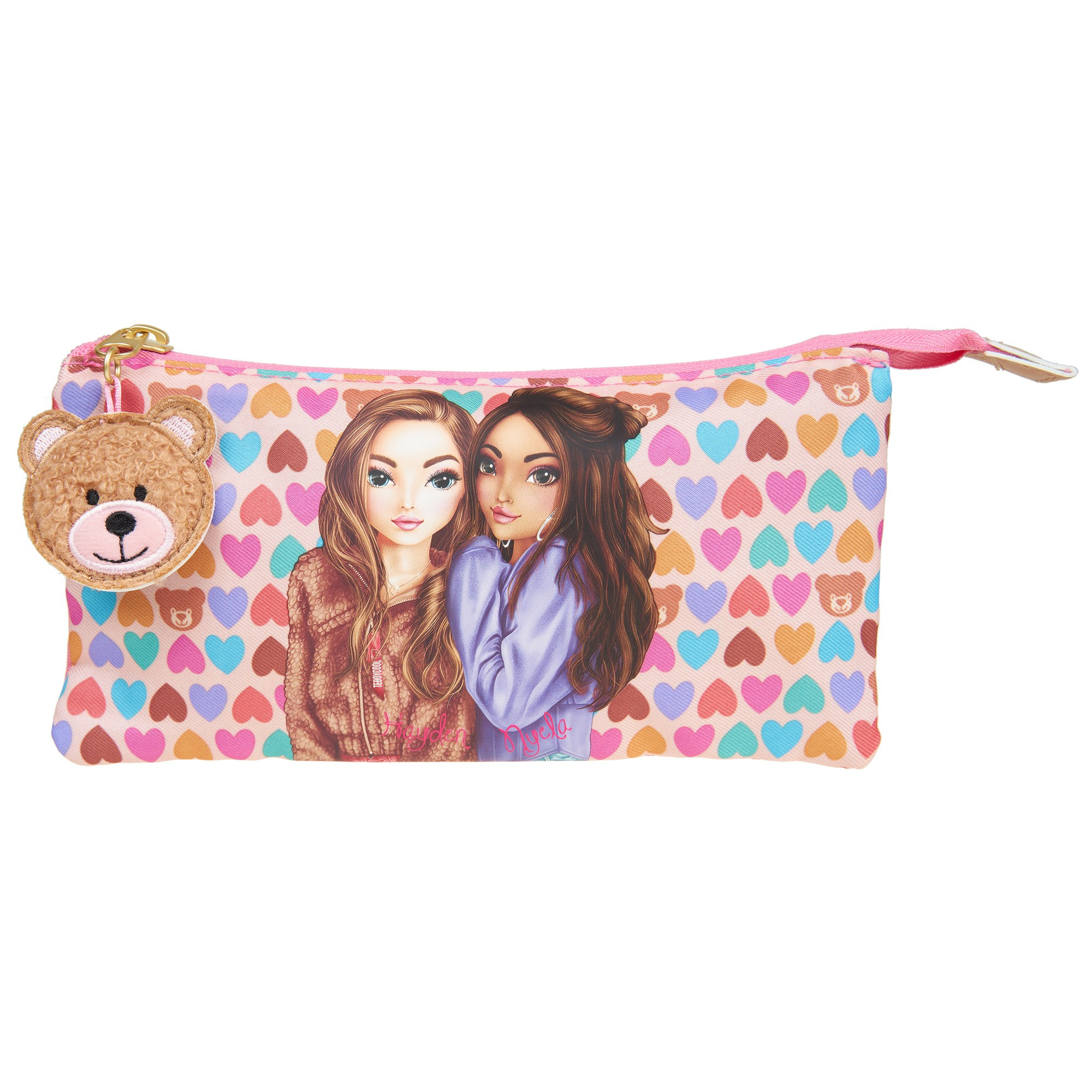 Пенал детский для девочек розовый топ модель вид спереди