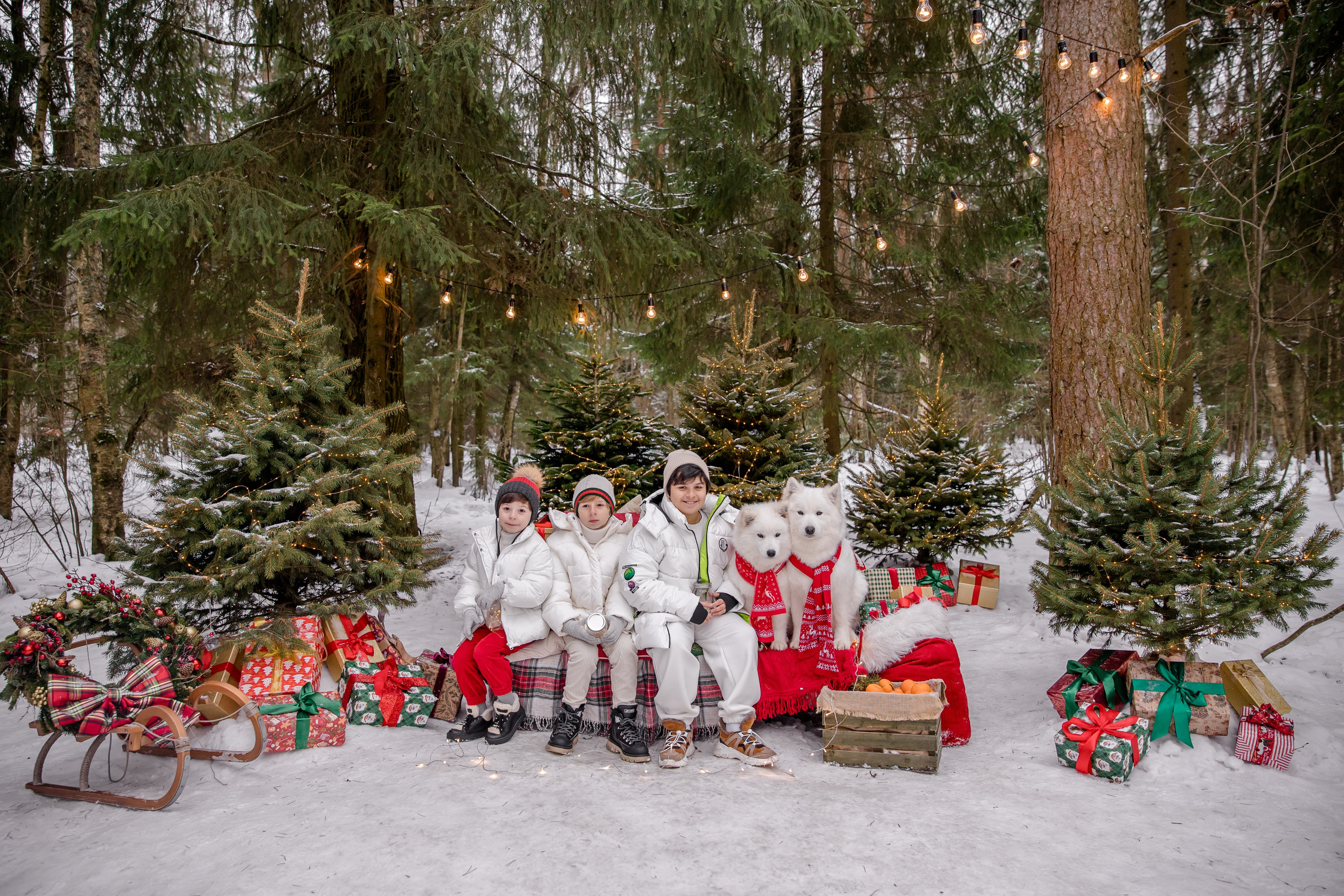 Новогодние фотосессии — уличные локации. Семейный и детский фотограф в Москве Вера Ускова