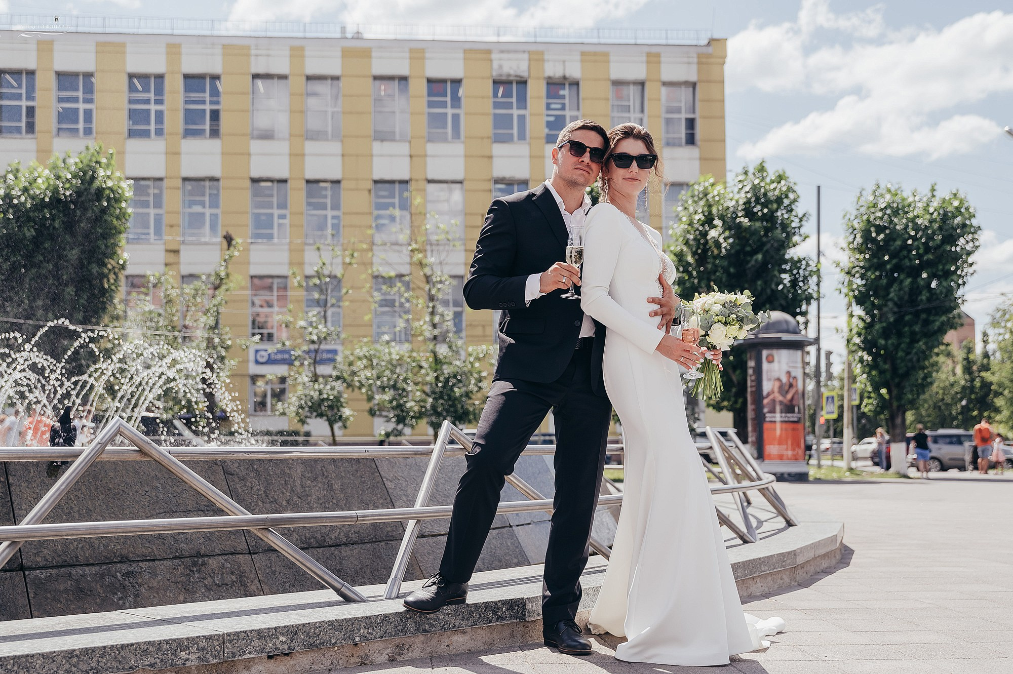 Свадебная фотосессия красивой пары. Свадебный фотограф в Дубне Алексей Фонарёв