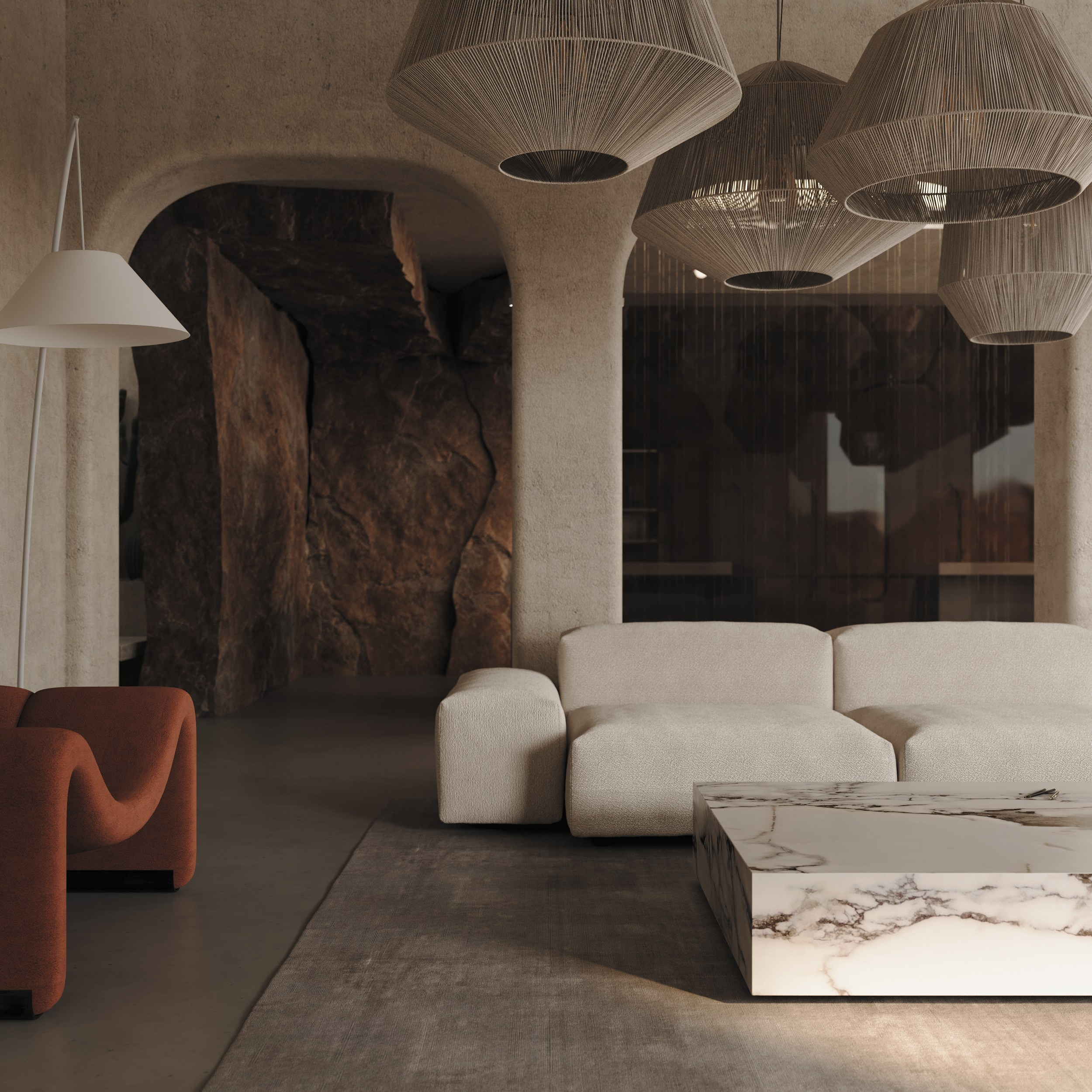 Интерьер кухни-гостиной в частном доме