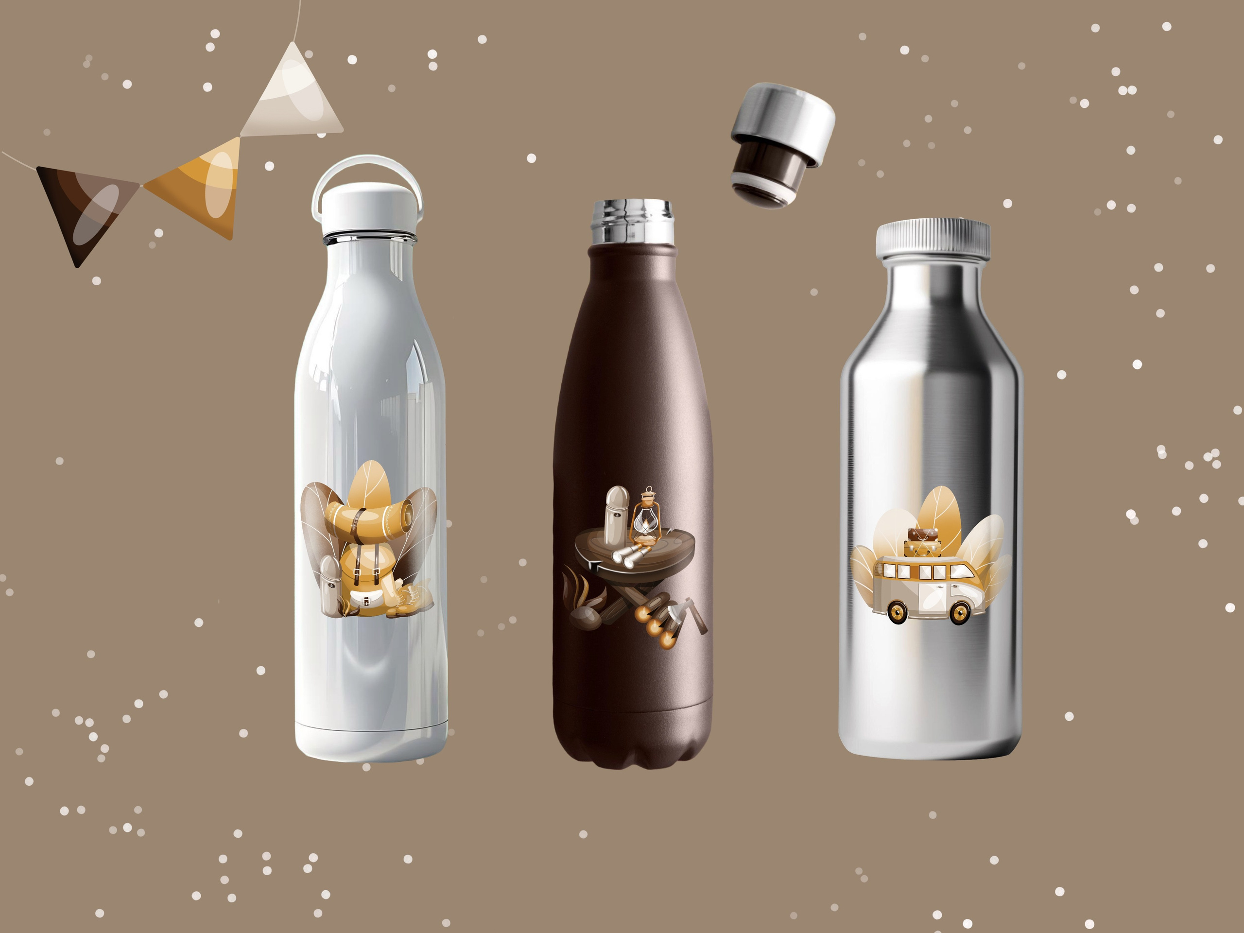 Коллекция «Travel set» — графические иллюстрации, композиции и бесшовные паттерны. Художник-иллюстратор Евгения Бекренёва