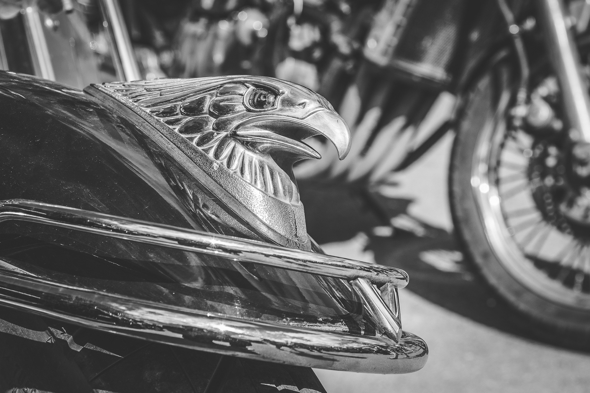 Фигура орла на крыле мотоцикла