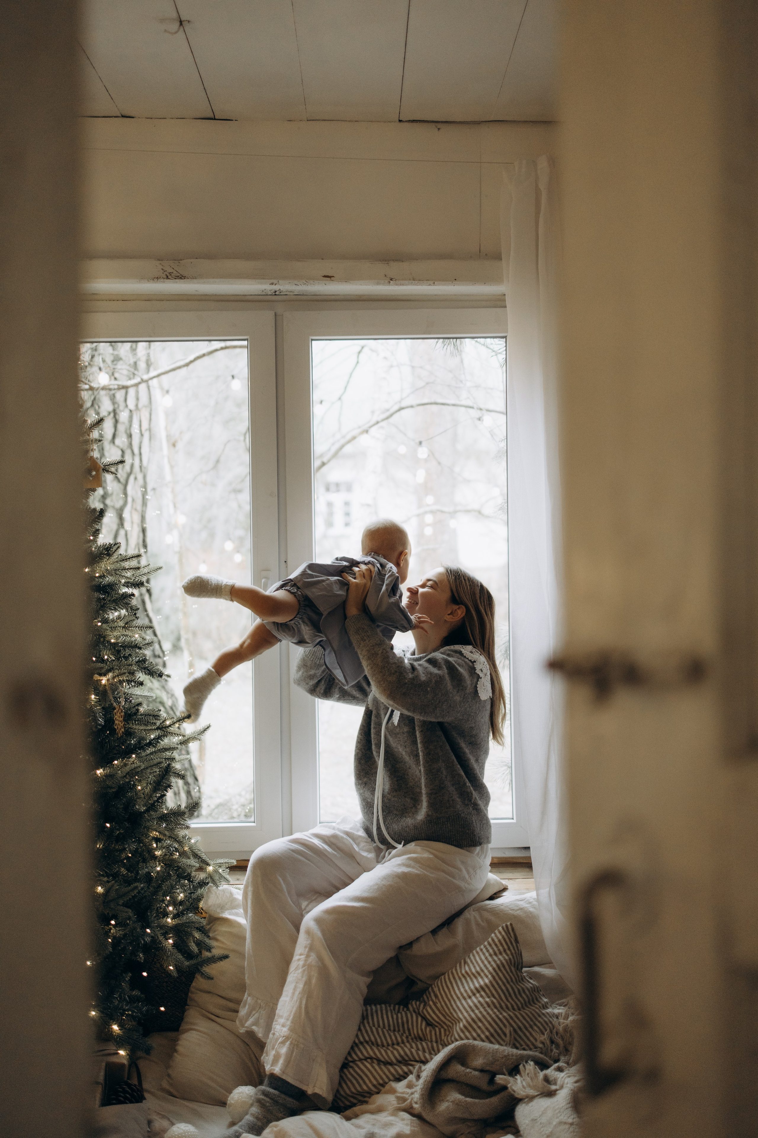 Зимнее утро с мамой. Семейный фотограф Москва Юлиана Фетисова