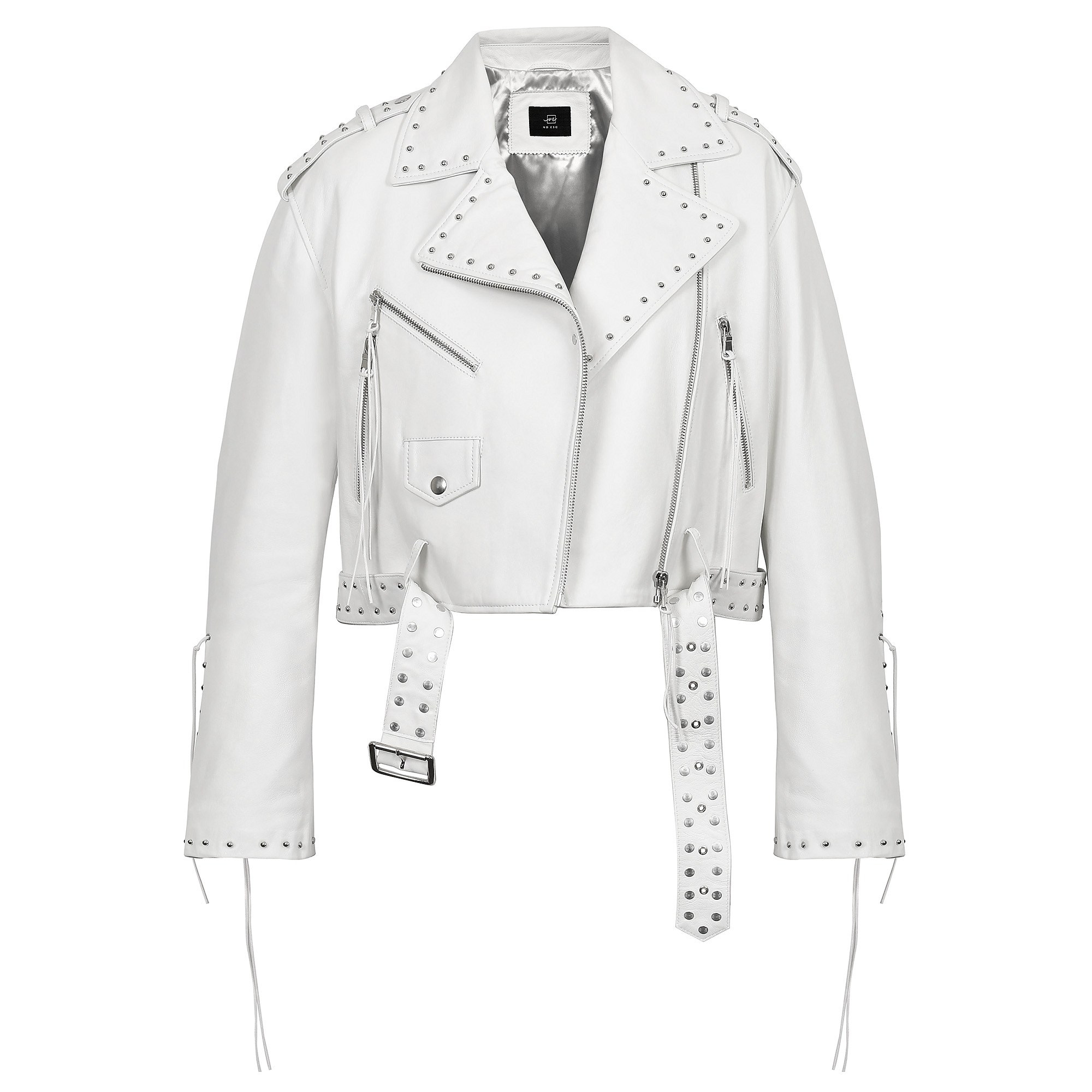 косуха из белой кожи