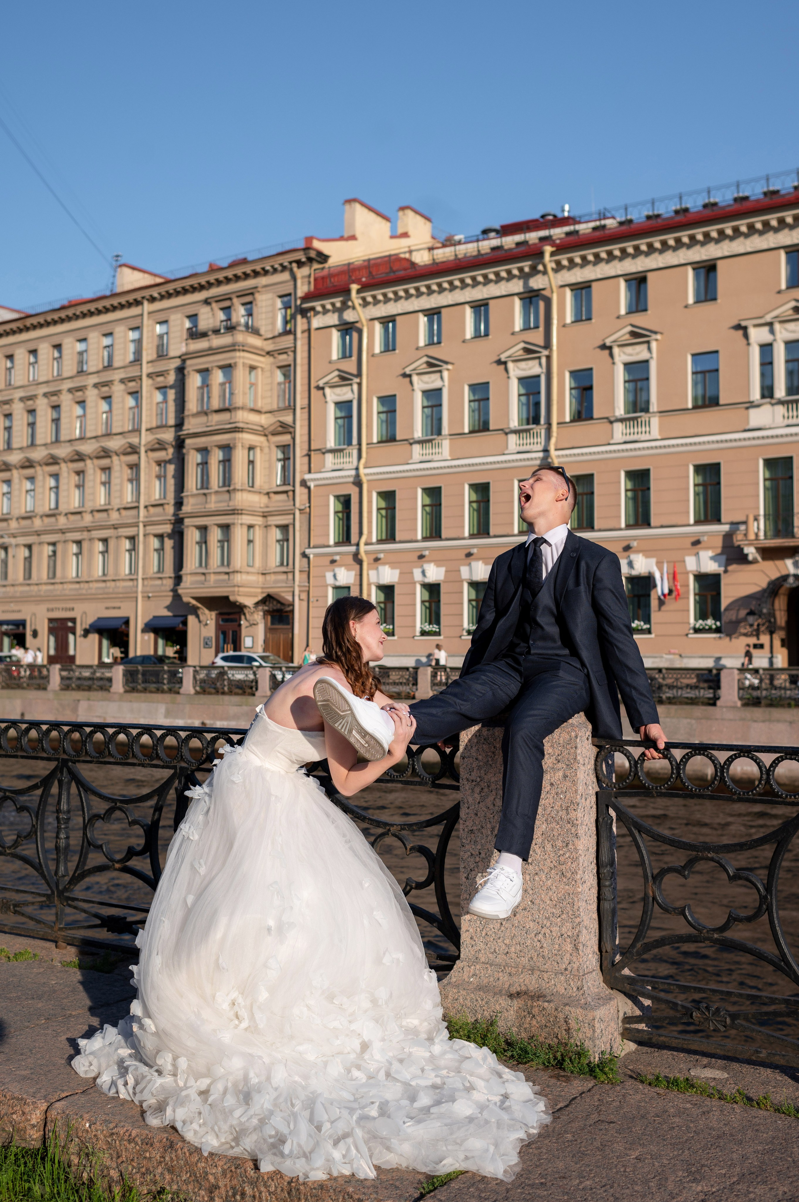 Зажигательная и динамичная свадебная фотосессия Анастасии и Максима. Портретный, семейный и свадебный фотограф в Санкт-Петербурге и в Пушкине Ширяев Денис