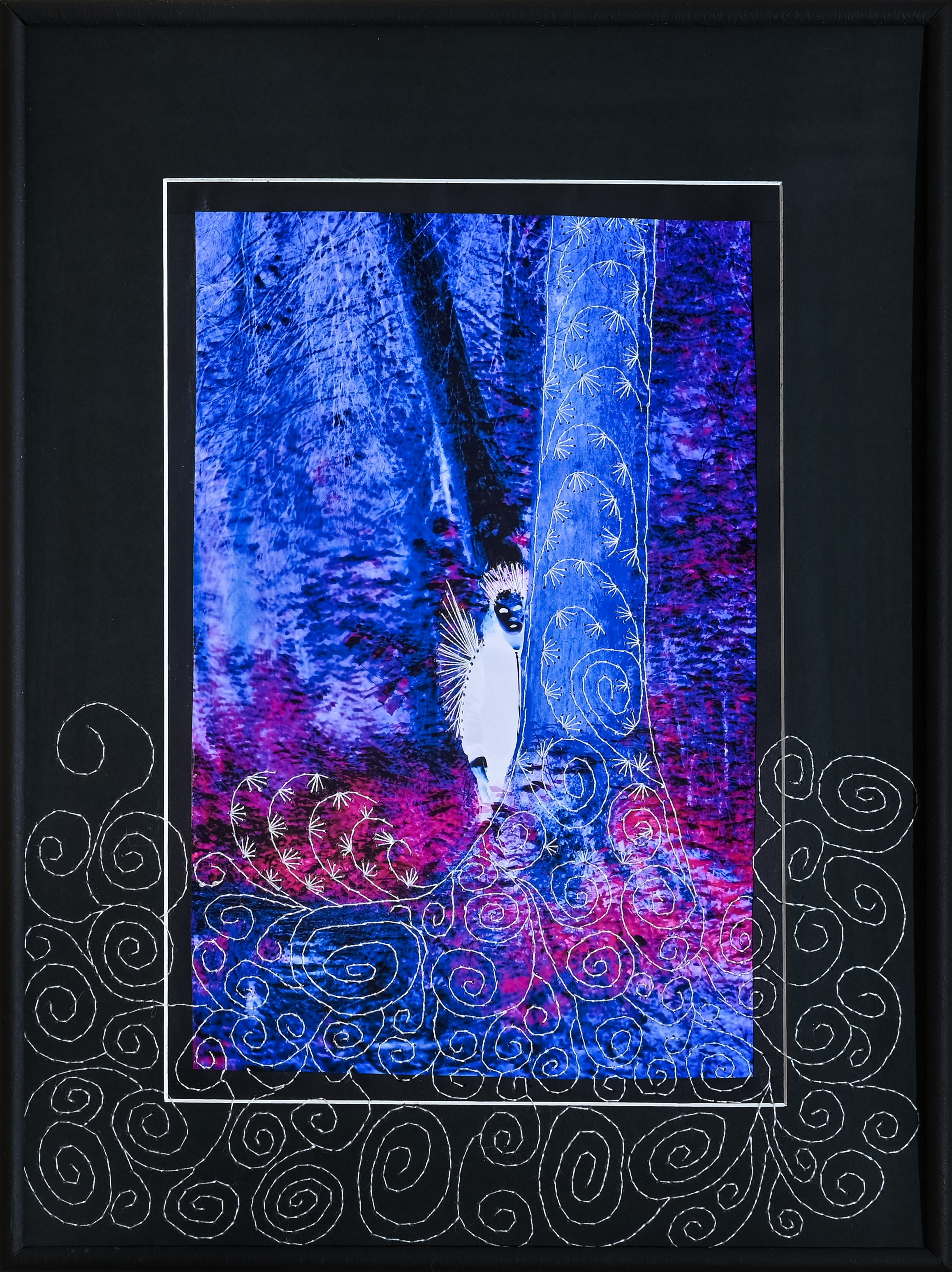 2023-2025. Лесной ангел - женский лесной дух. Появляются перед людьми в полуживотном облике. Защищают лес от разрушения. Размер 30 см на 40 см. Вышивка по фотографии. Цена по запросу