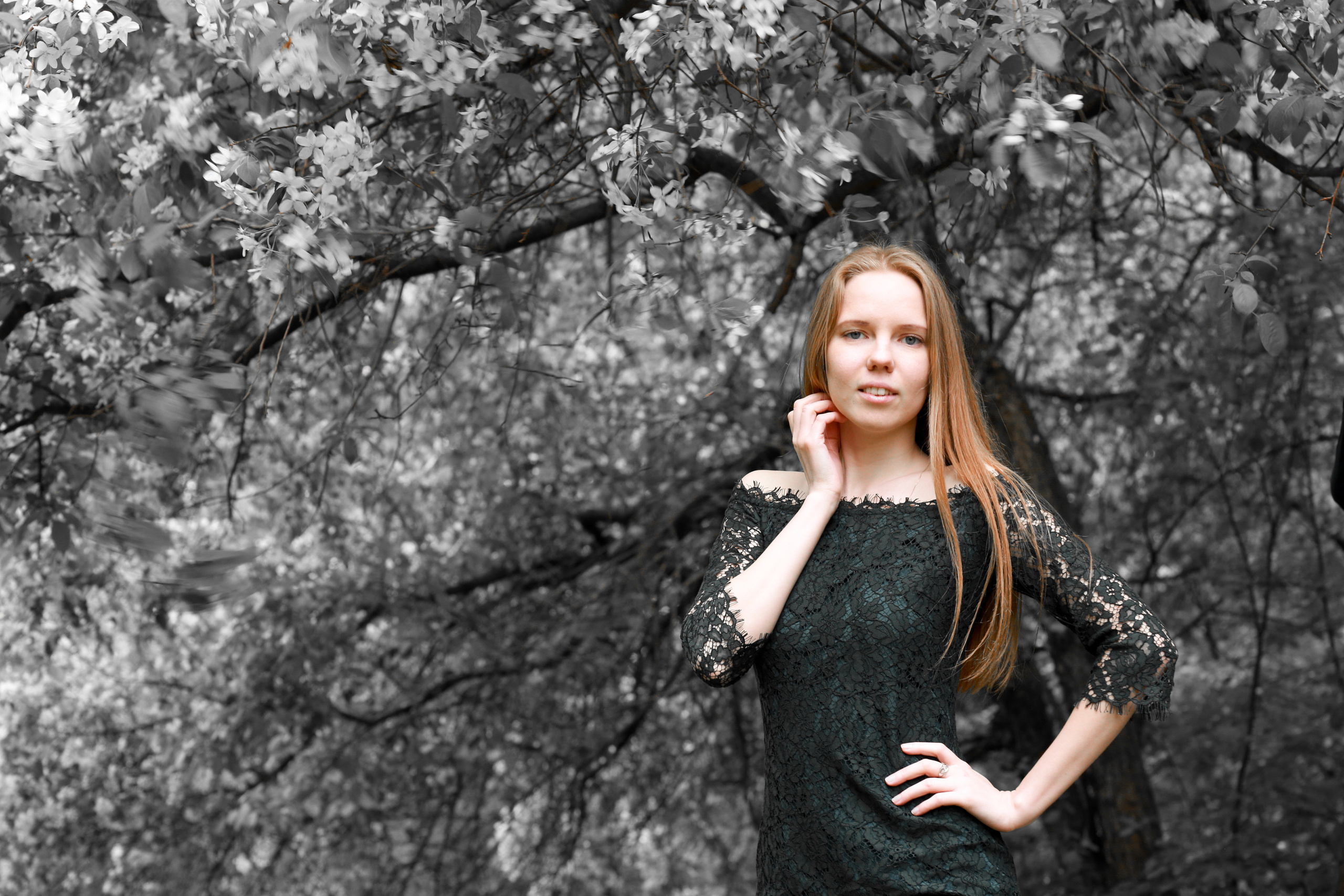 фотосессия девушки на природе в лесу