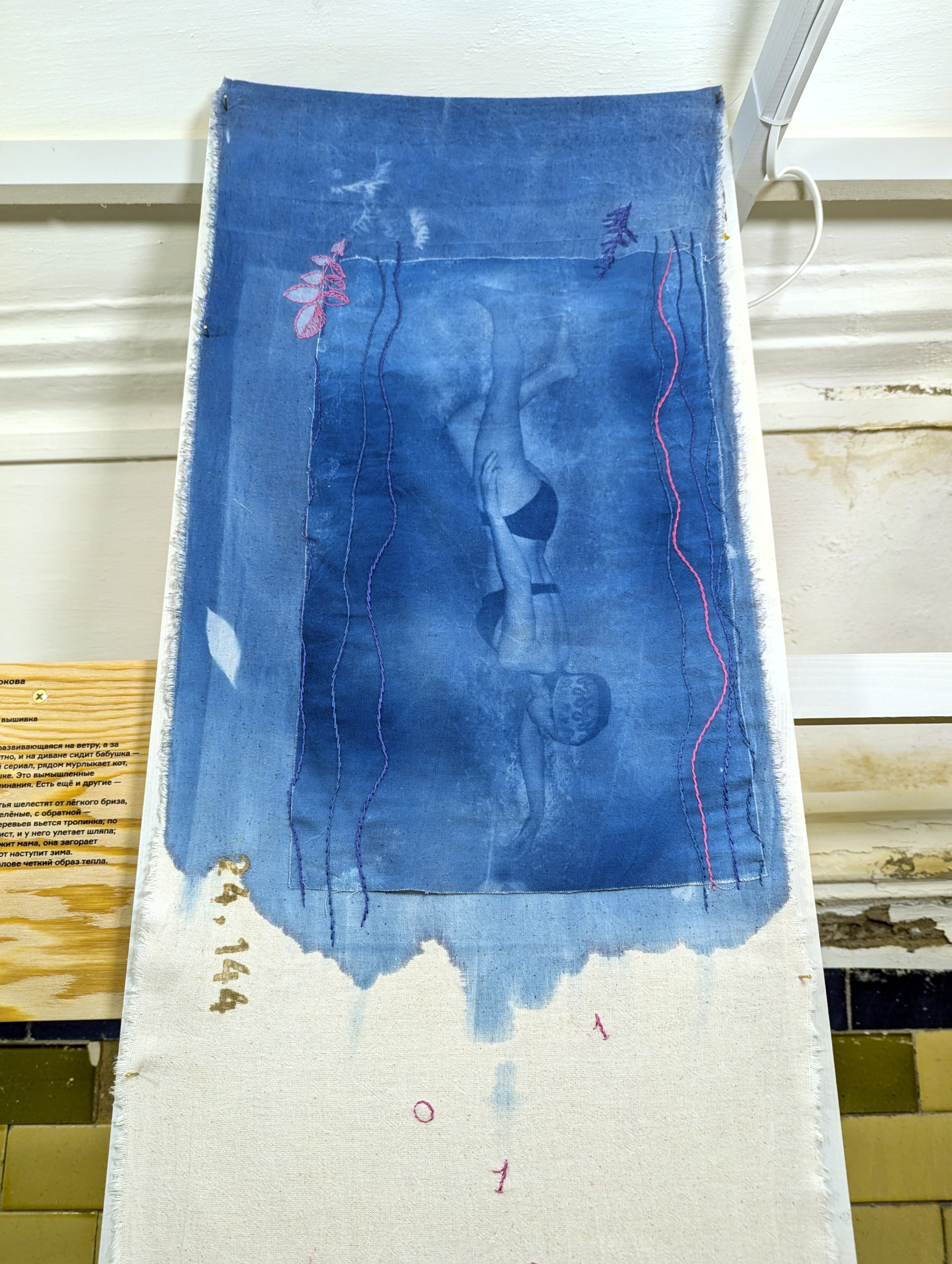 вышивка цианотипия текстиль Надежда Пророкова