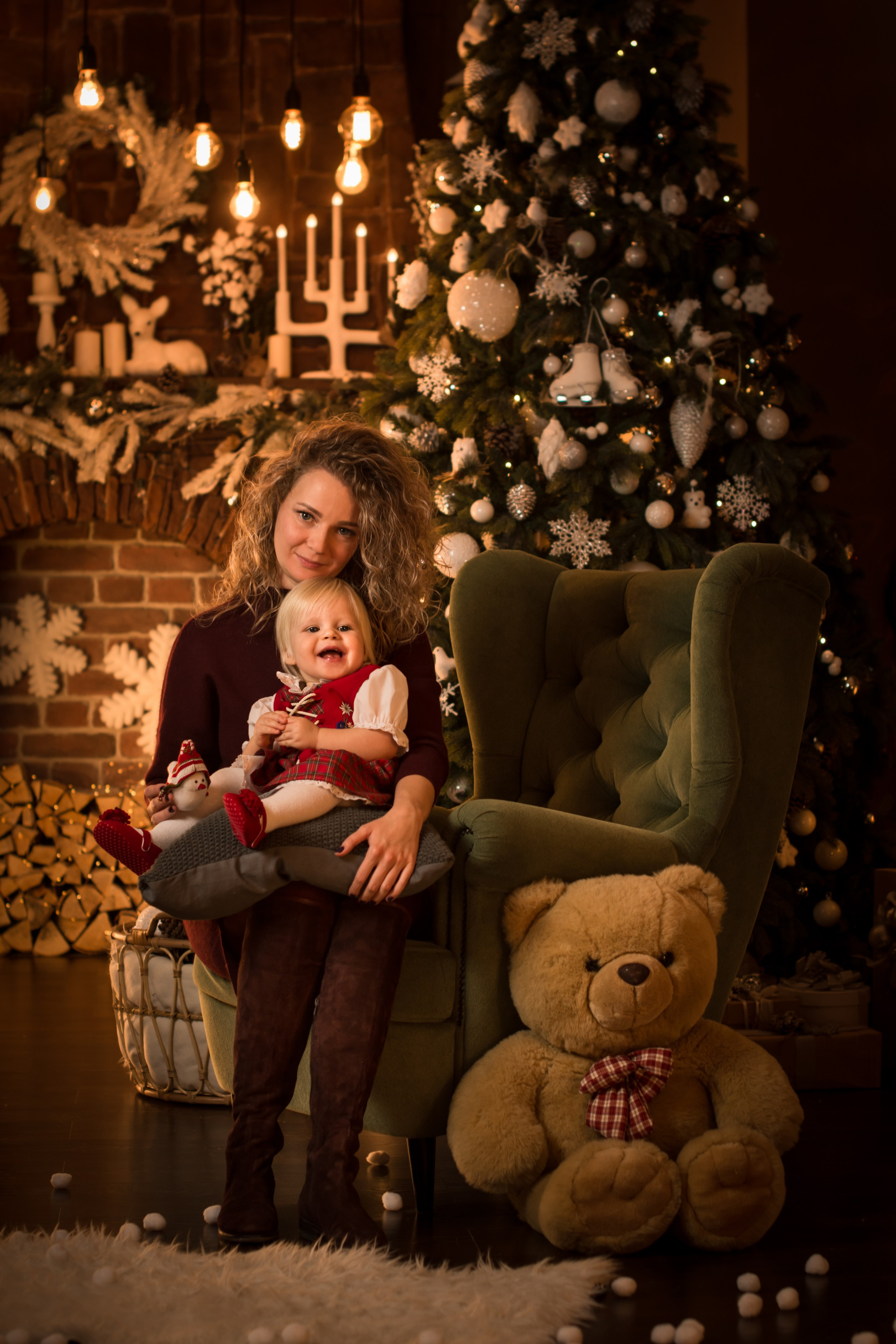 🎄 Новогодняя семейная фотосессия в студии. Фотосессия беременности — Крылова Натали — Москва