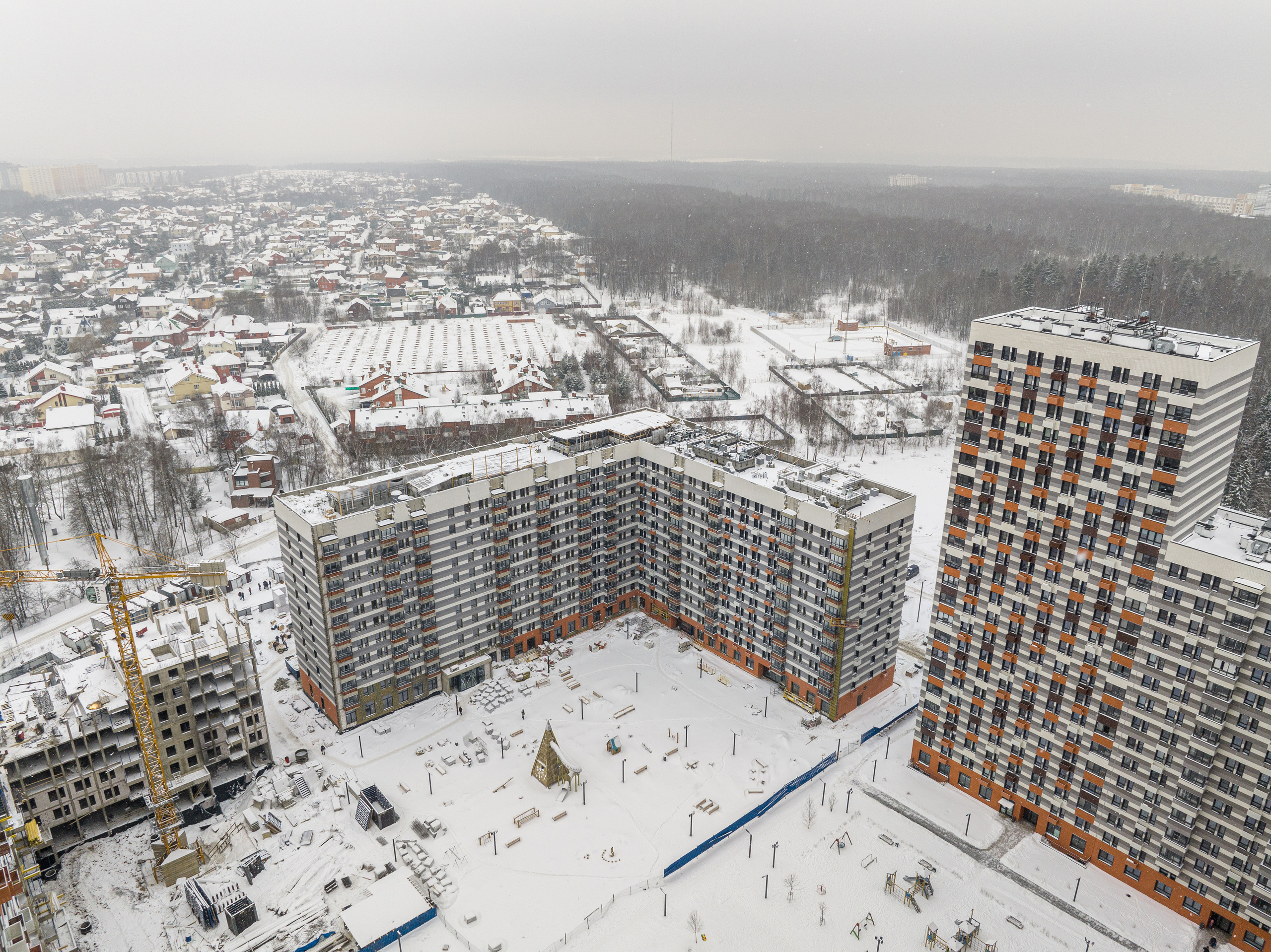 Обнинск. Ход строительства. Аэросъёмка в России