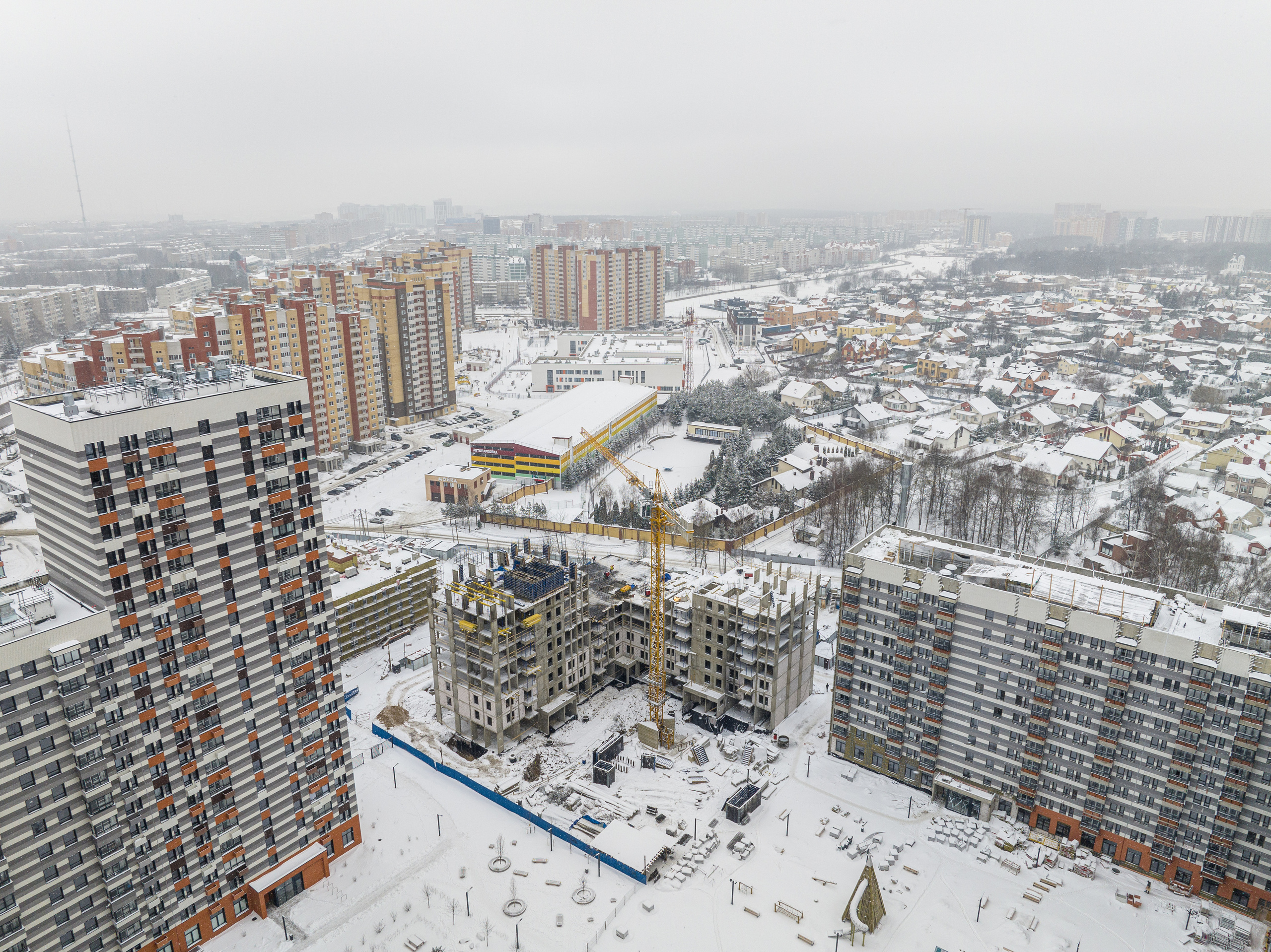 Обнинск. Ход строительства. Аэросъёмка в России