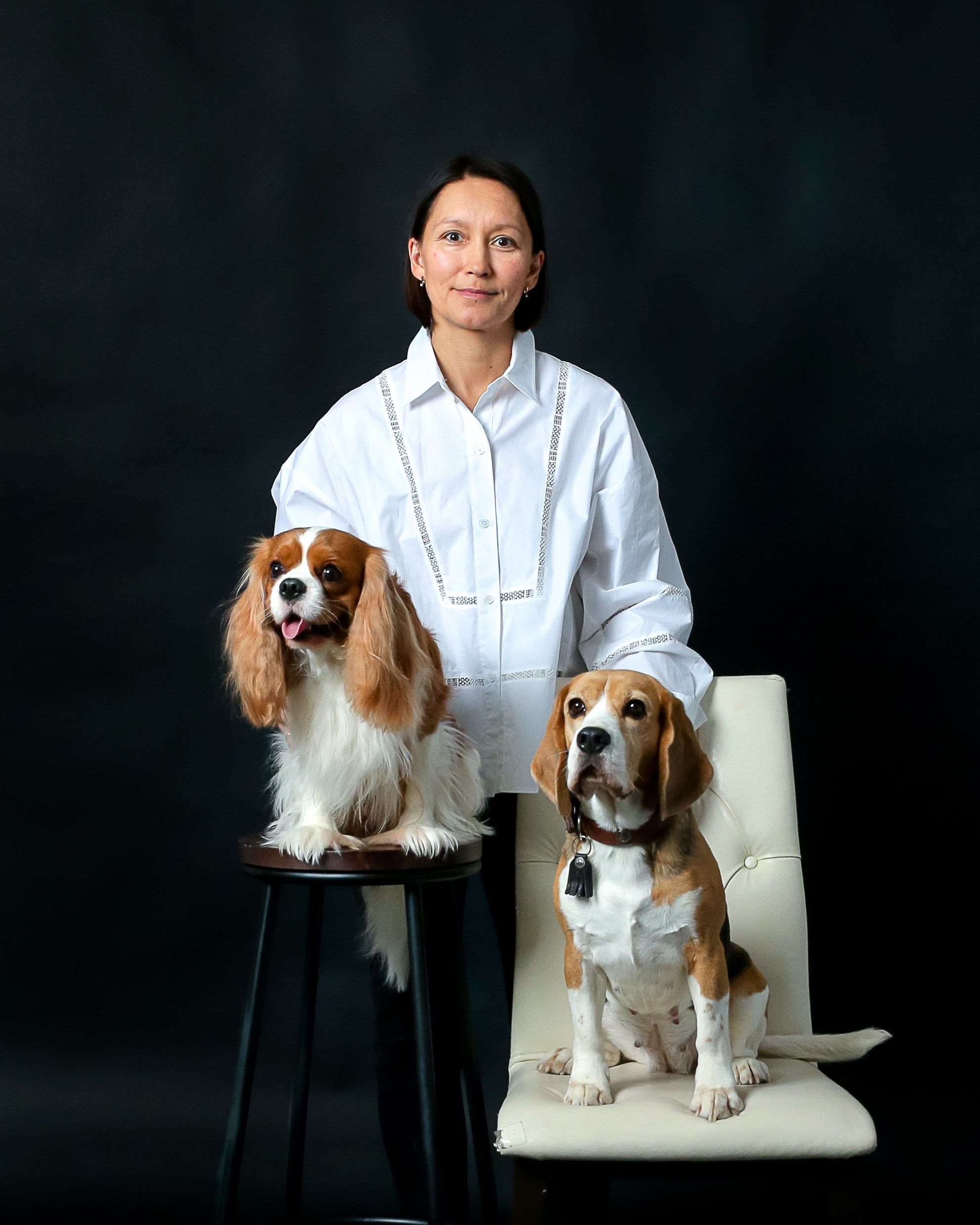 Любимые собаки и хозяйка. Фотостудия Автопортретная № 2 в Ижевске