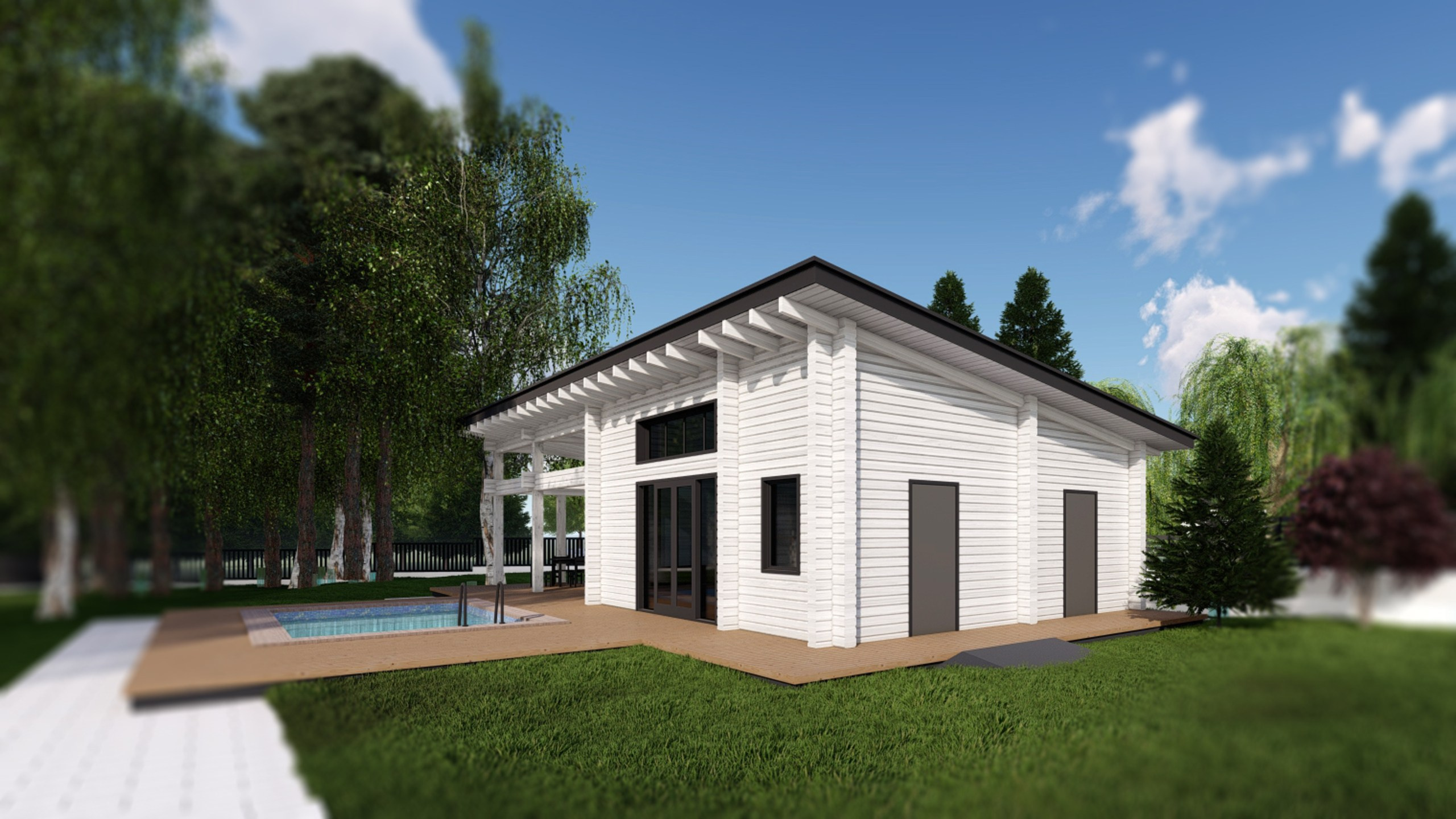 Firsovo. Bathhouse. RASEN DESIGN. Архитектурные проекты зданий, интерьеров и благоустройства