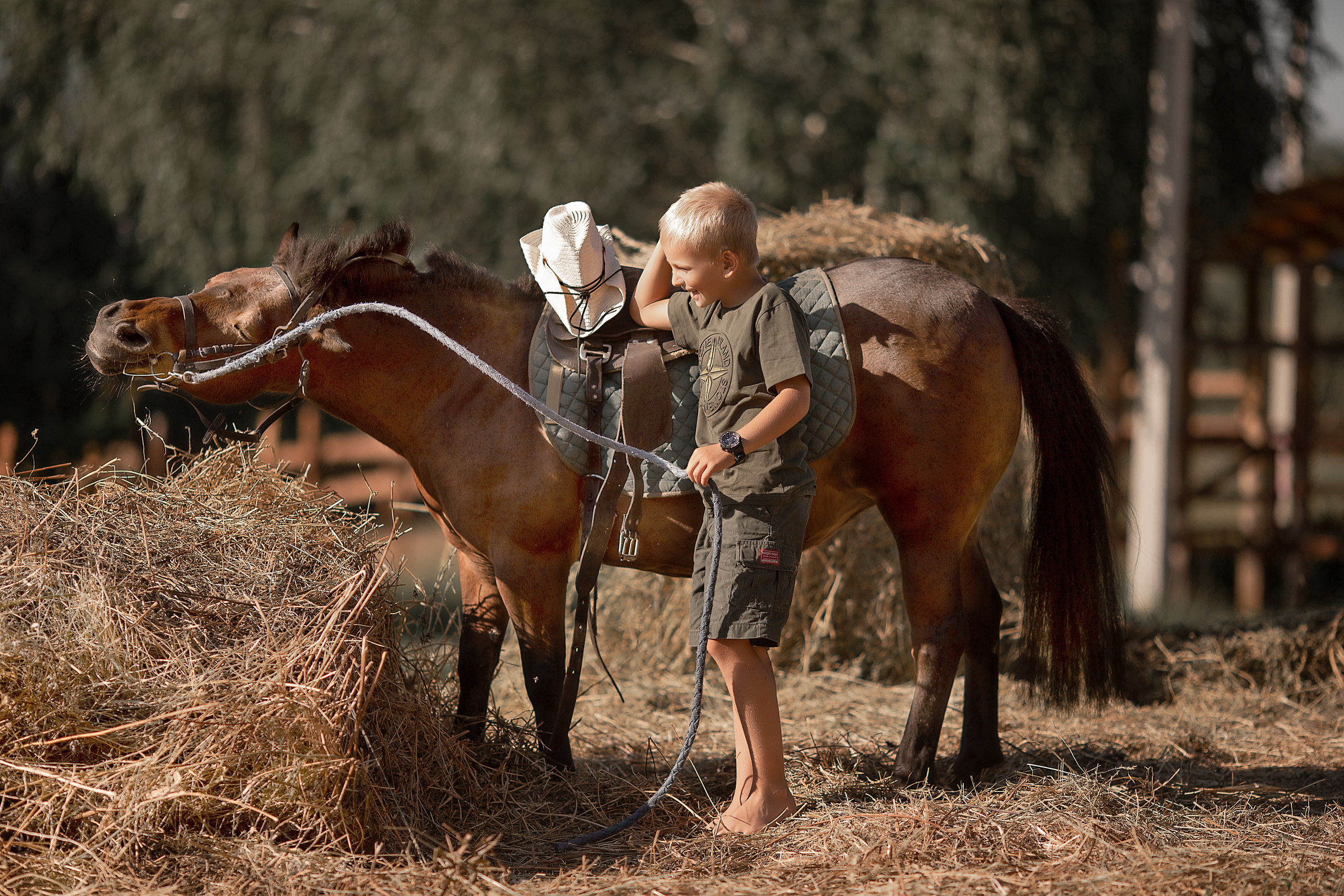 Макар и Боня. Фотосессия с лошадьми в Нижнем Новгороде