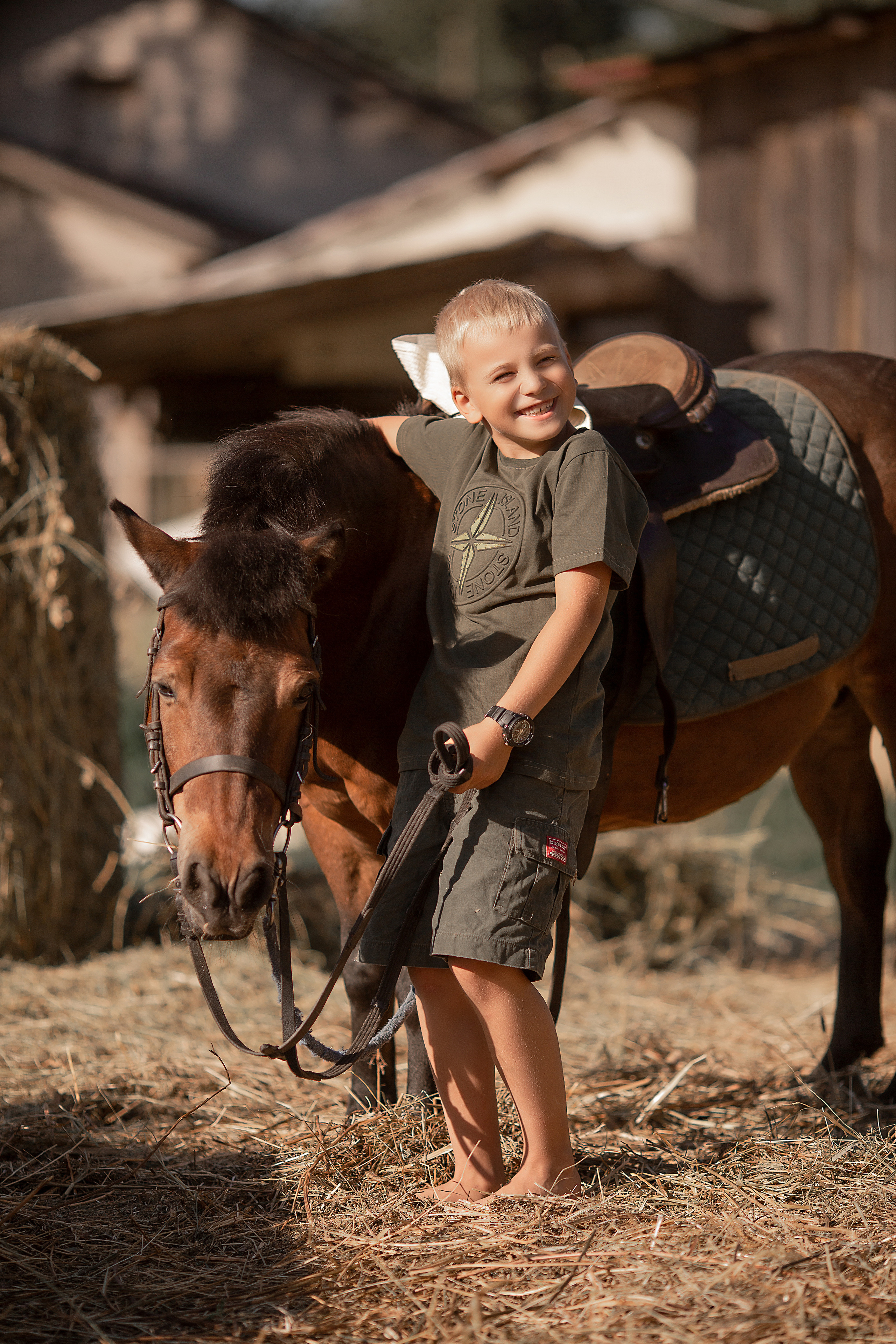 Макар и Боня. Фотосессия с лошадьми в Нижнем Новгороде