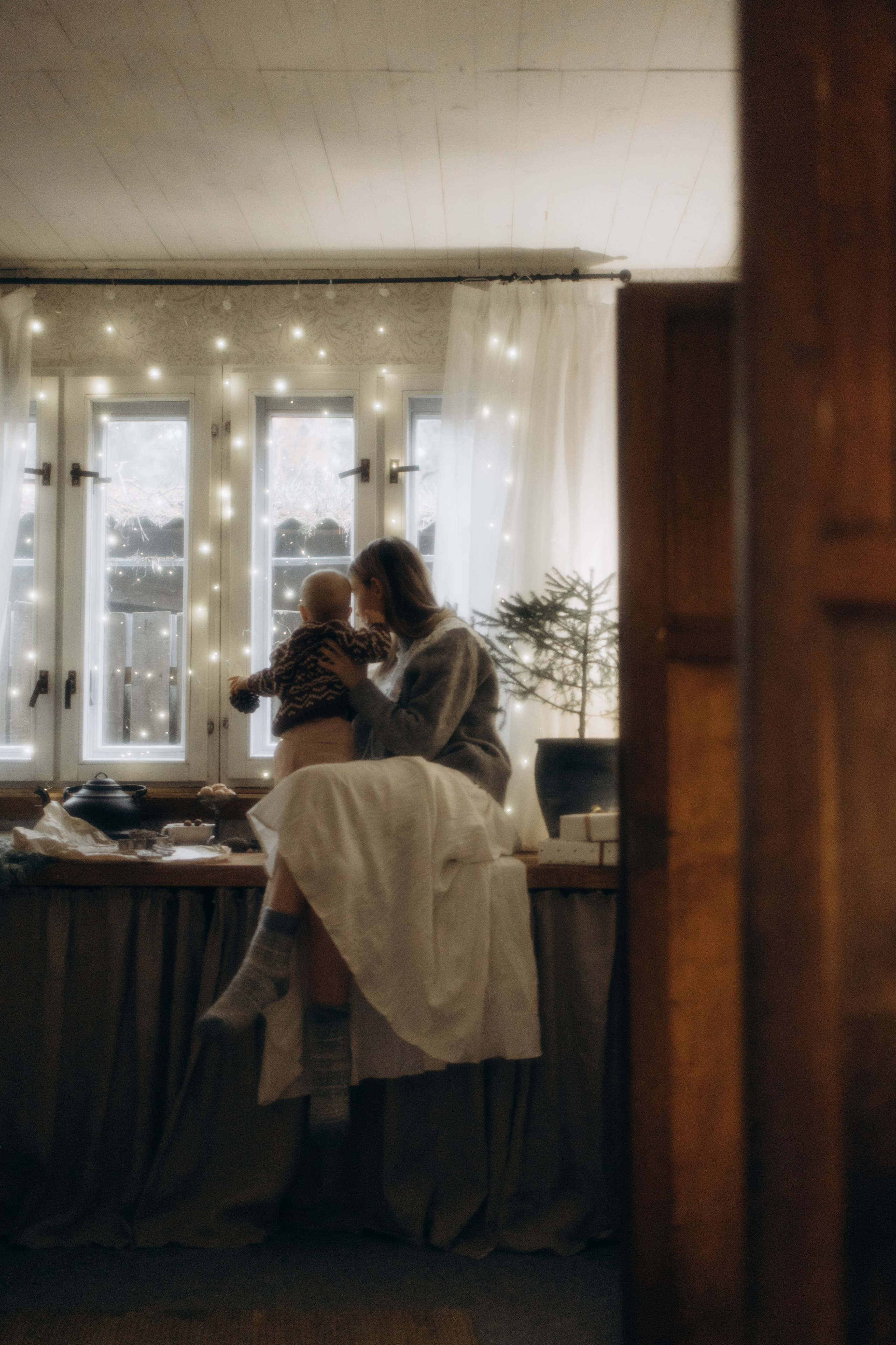 Зимнее утро с мамой. Семейный фотограф Москва Юлиана Фетисова