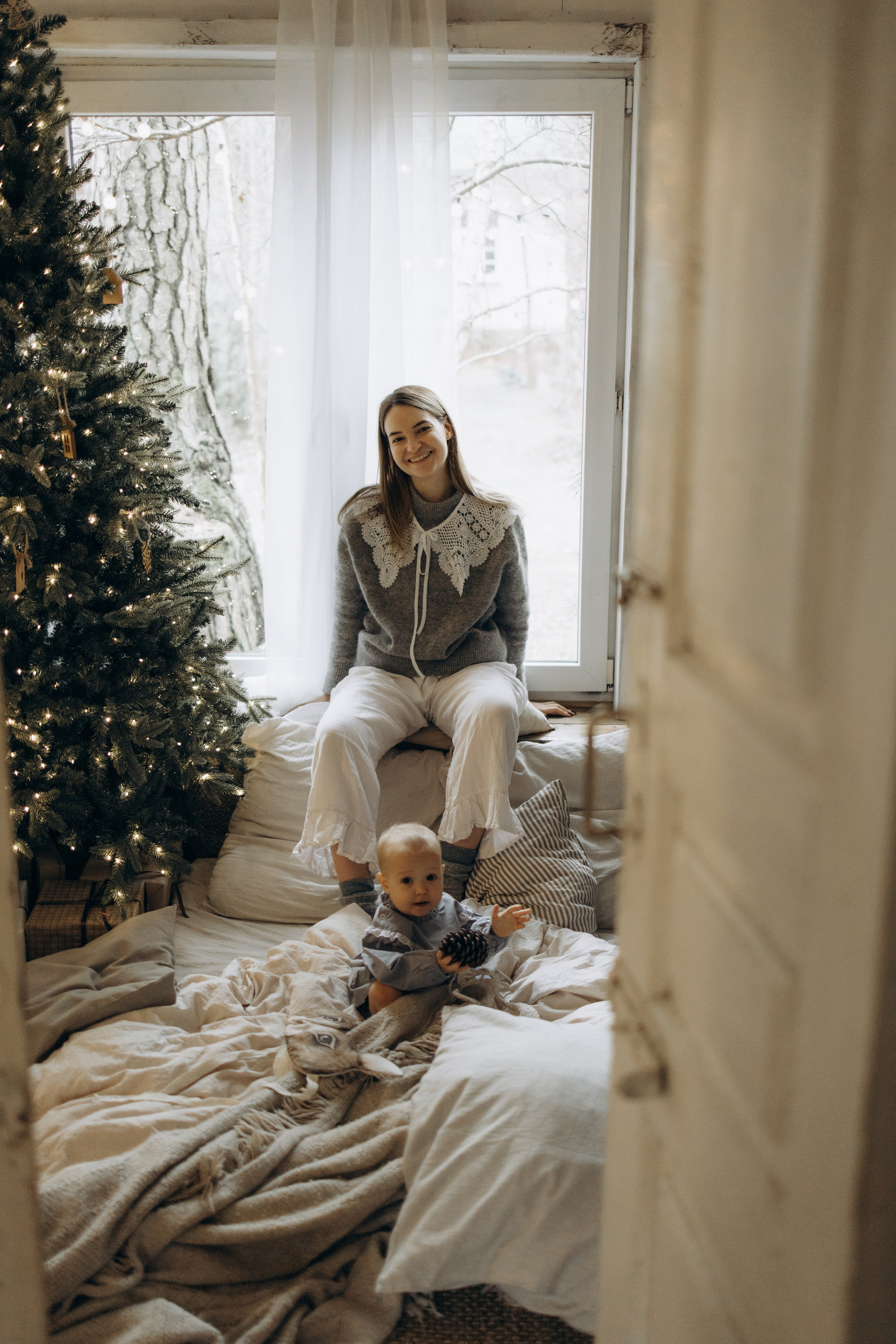 Зимнее утро с мамой. Семейный фотограф Москва Юлиана Фетисова
