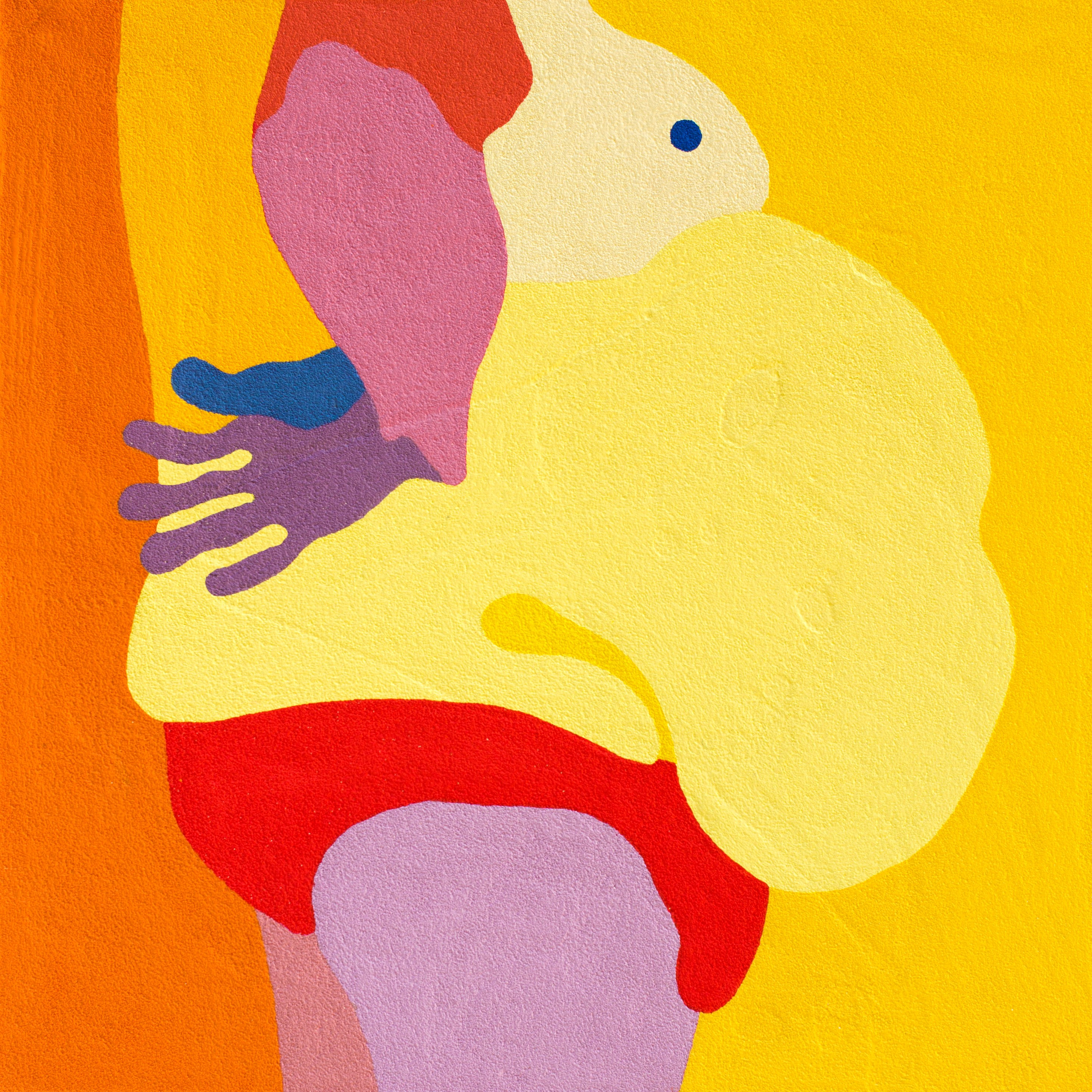 ДЕВЯТНАДЦАТАЯ бумага, манка, гуашь, колеровочная паста 50х50 см 2020 г 15.000 р