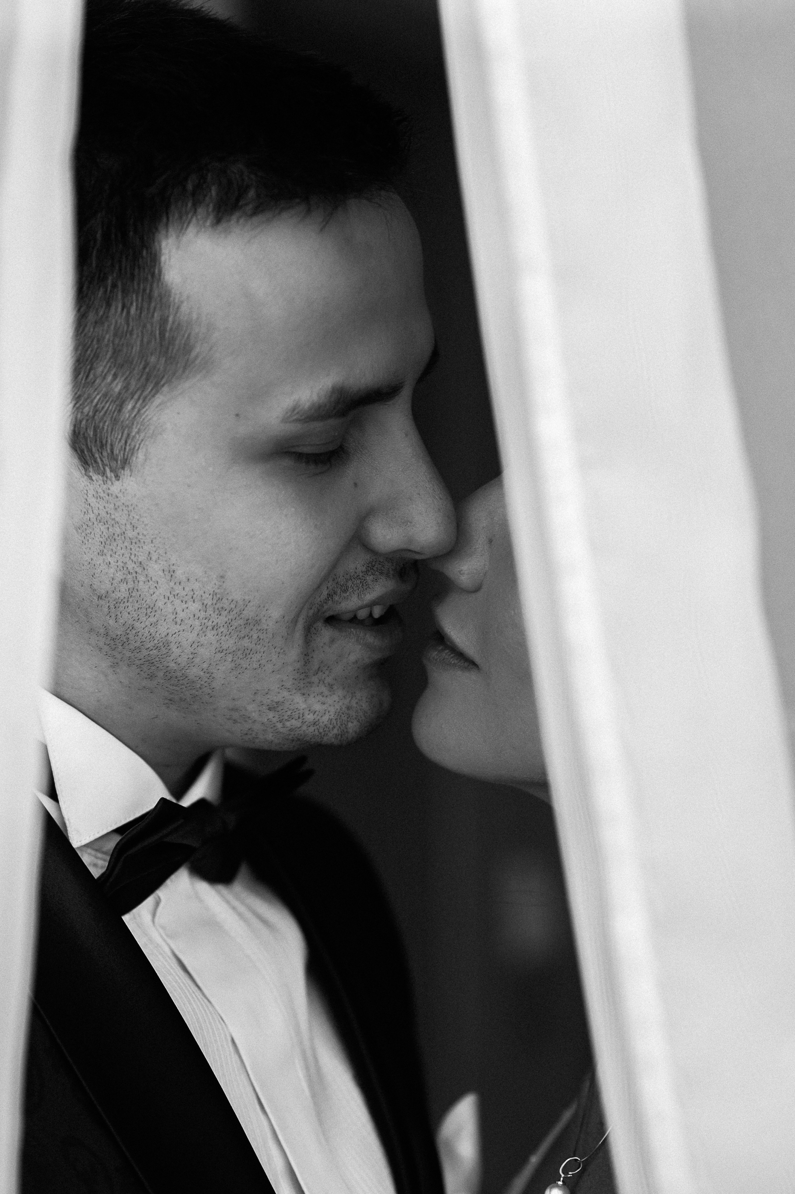 Черно-белый свадеьный кадр