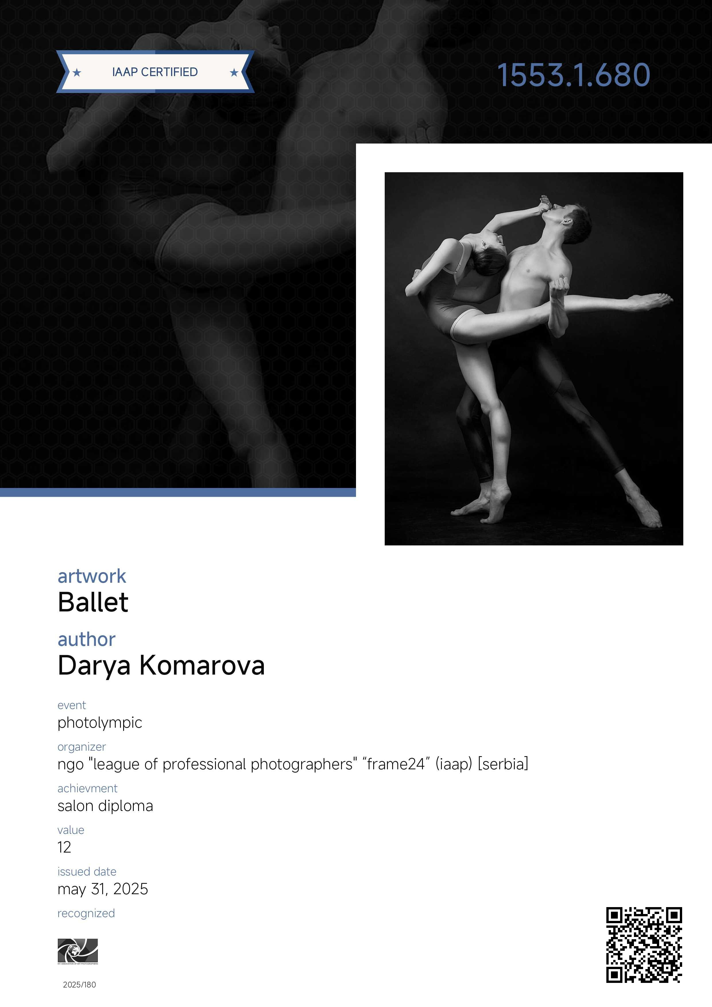 Достижения. Фотограф в Екатеринбурге Дарья Комарова