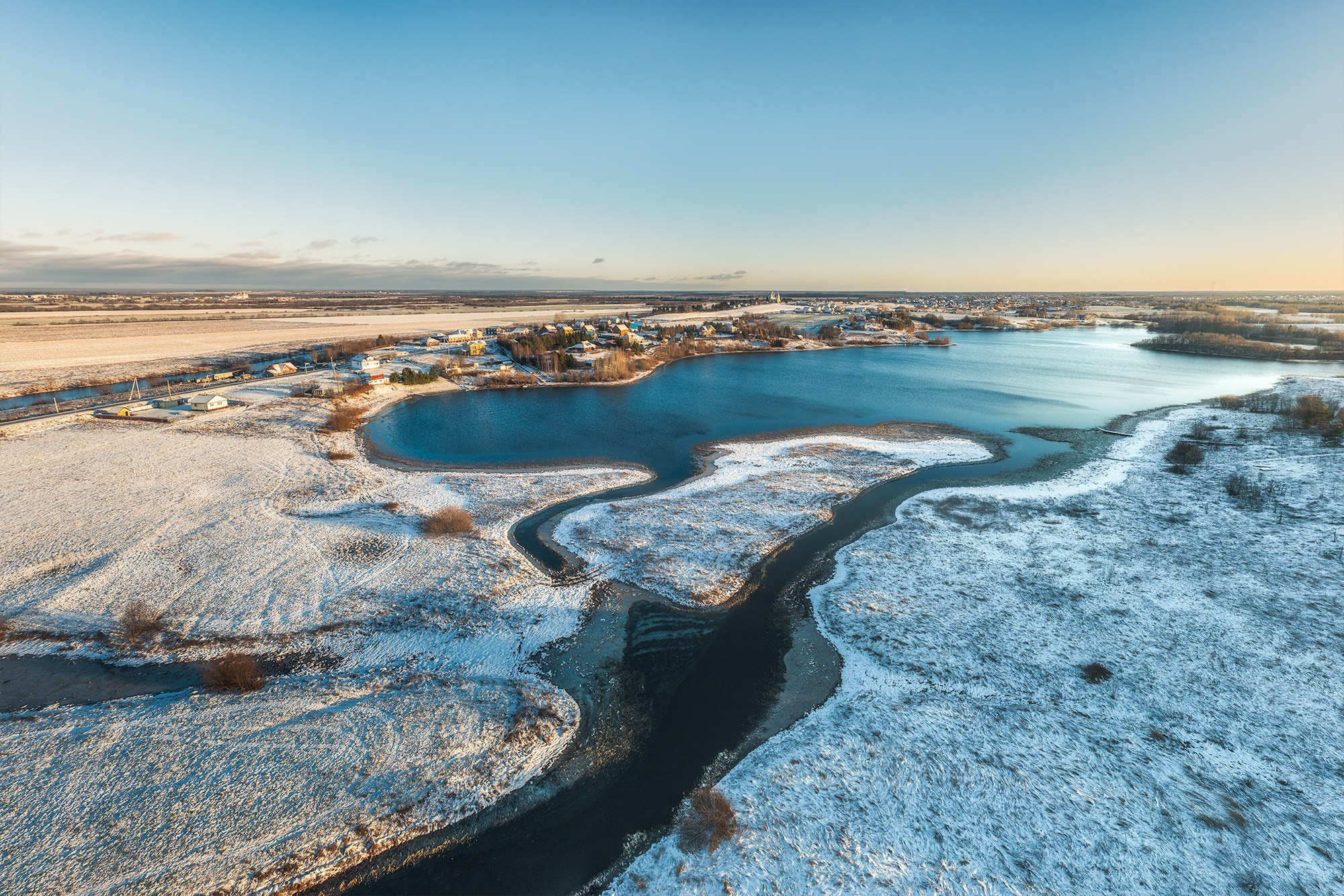 Предзимье в Матигорах. Аэросъемка в Архангельске, Александр Ермолин