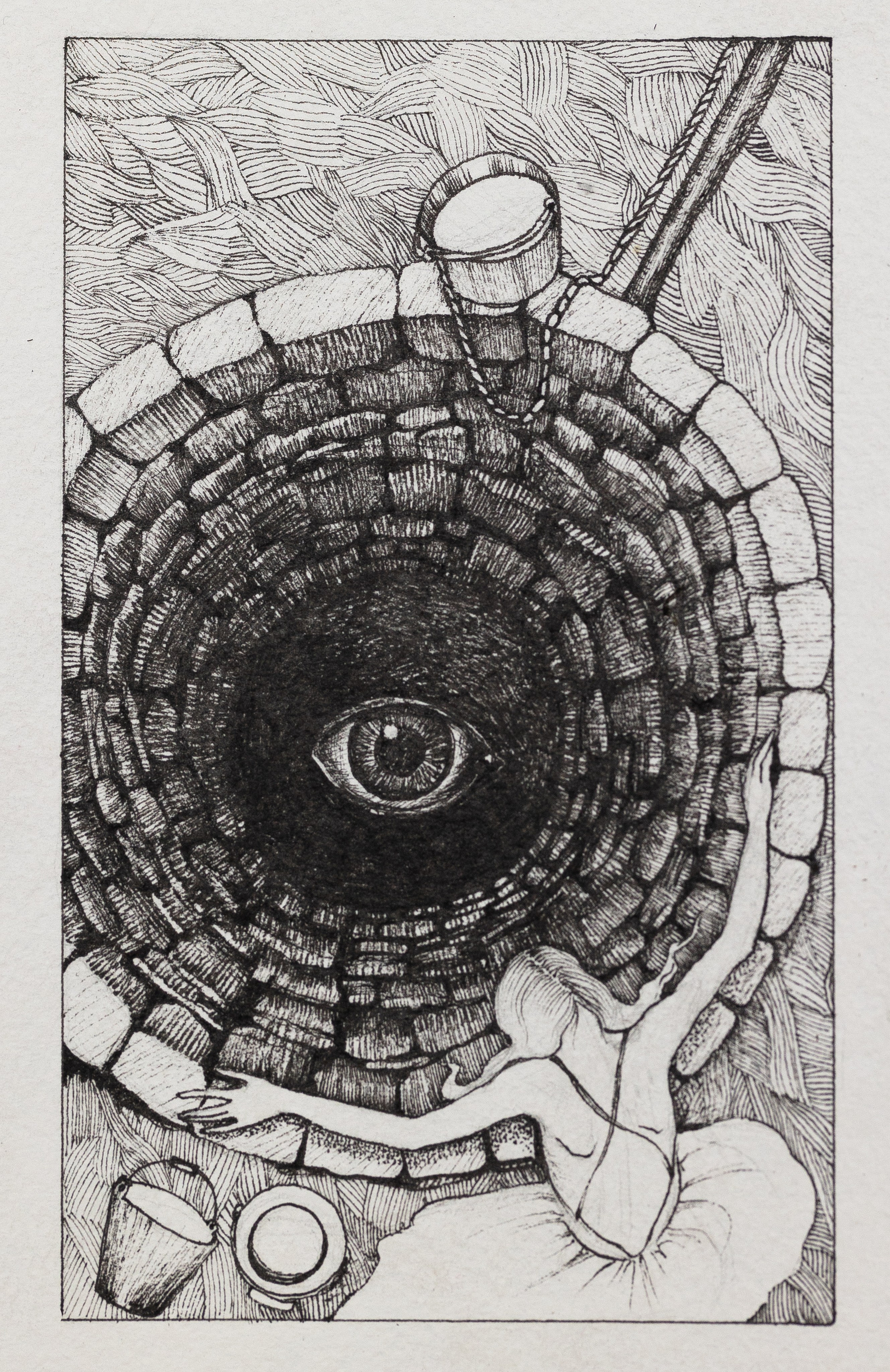 Колодец взгляда. Перед нами глубокий каменный колодец, в самой его сердцевине — огромный глаз. Камни выложены по кругу, как защитная структура, женщина, раскинувшая руки, словно одновременно приближается и удерживается от падения. Рядом лежит ведро — где вода символ эмоции.🖤 Тень. Эта карта говорит о страхе быть увиденной по-настоящему. Глаз в глубине — символ глубинного сознания, истины, которая смотрит в ответ. Колодец — это психика. Камни — защитные слои, выстроенные годами: роли, стратегии, маски. Тень проявляется как избегание глубины: человек стоит у края собственного внутреннего пространства, но боится спуститься. Боится увидеть правду о себе — желания, зависть, злость, уязвимость. Также здесь может быть страх чужого взгляда: ощущение, что «за мной наблюдают», что меня оценивают, что я должна соответствовать. Глаз превращается в символ внутреннего надзора. Ключ к исцелению и практическая работа в руководстве к картам. стоимость постера 3000р.