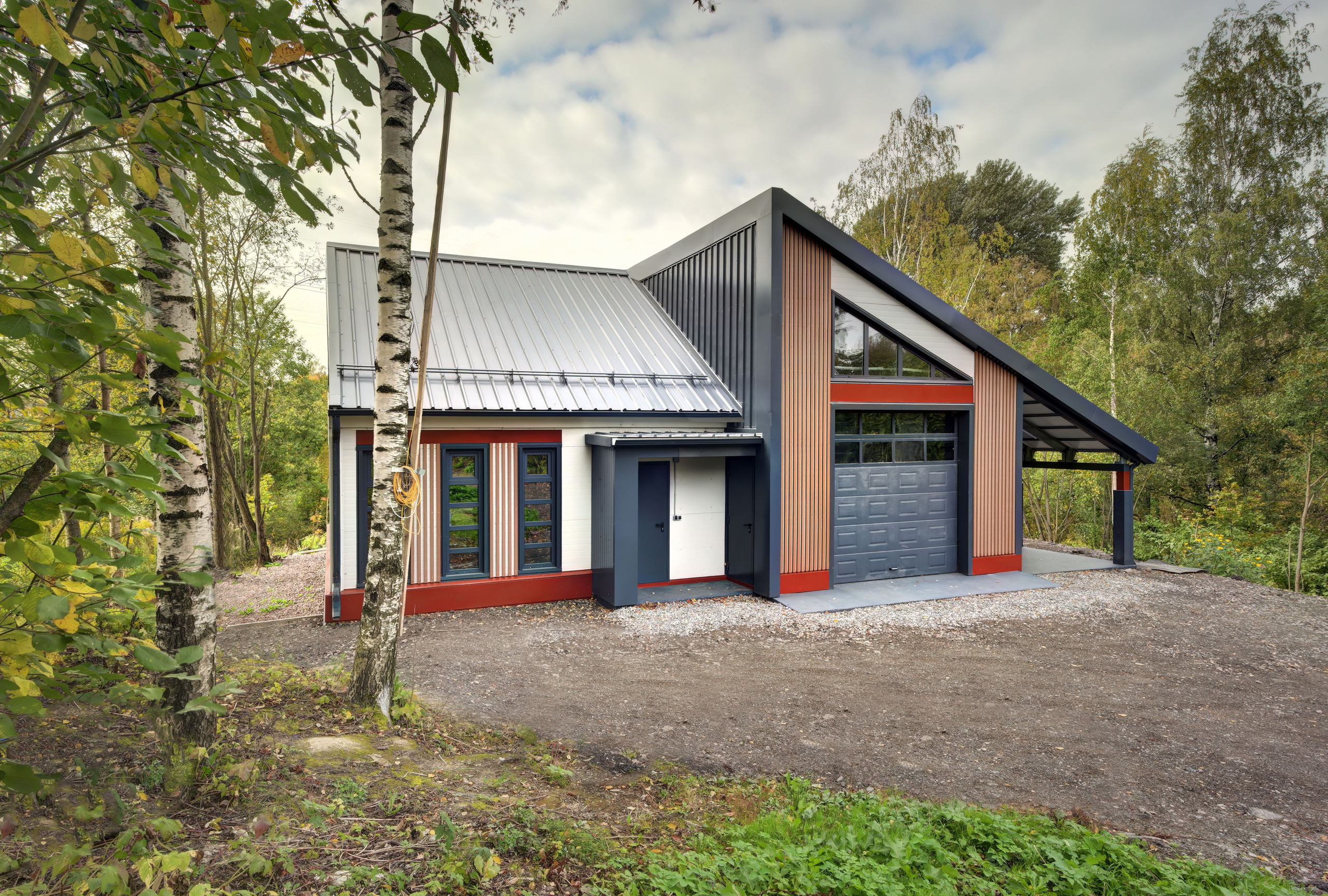 Частный офис с гаражом, 2 этажа. Дизайн интерьера и экстерьера в Санкт-Петербурге Яна Емельянова