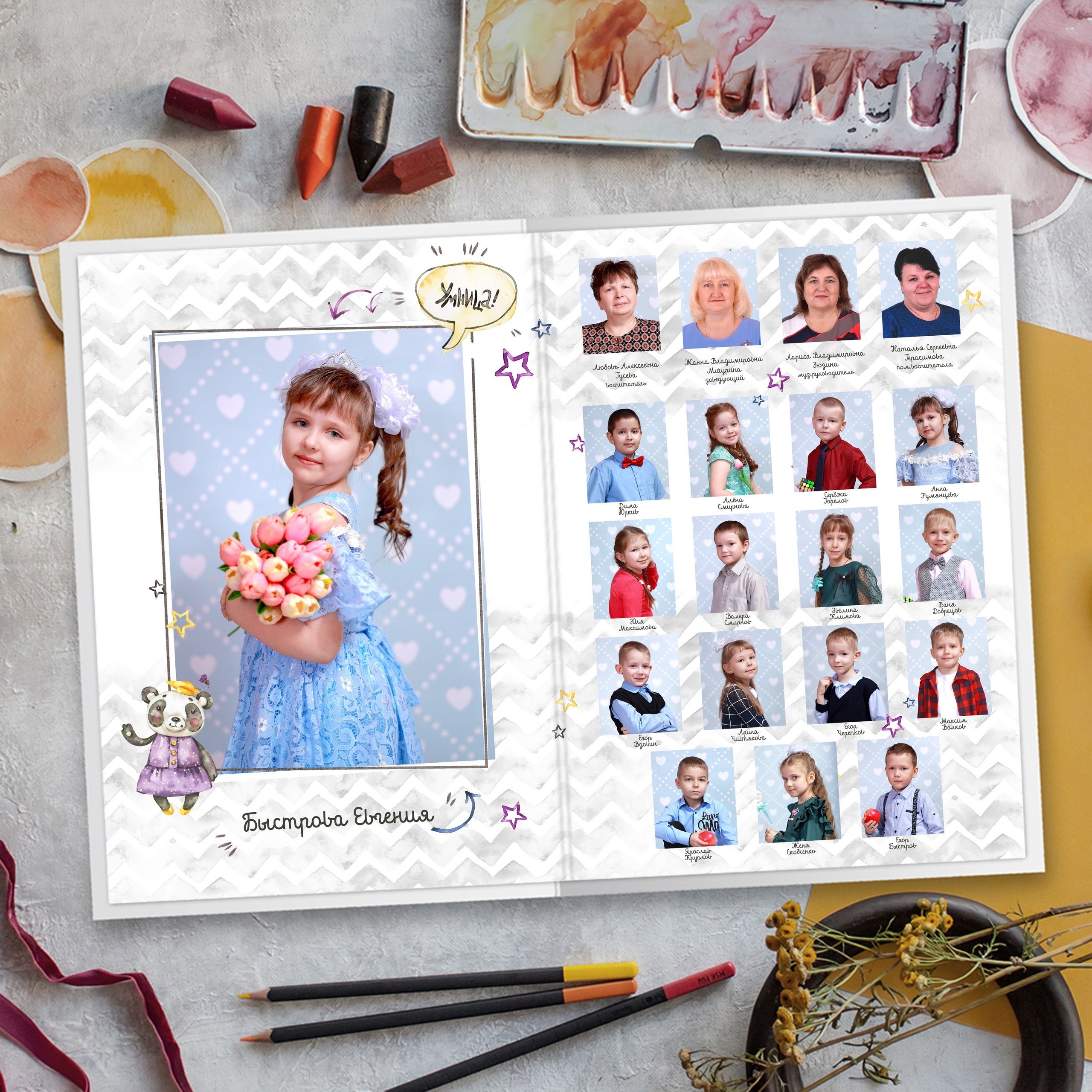 Выпускные альбомы в детский сад 1 разворот супер мини заказать Иваново Ярославле Костроме Владимире. Выпускные альбомы в Иваново в детский сад и школу. Александр и Светлана Янкины