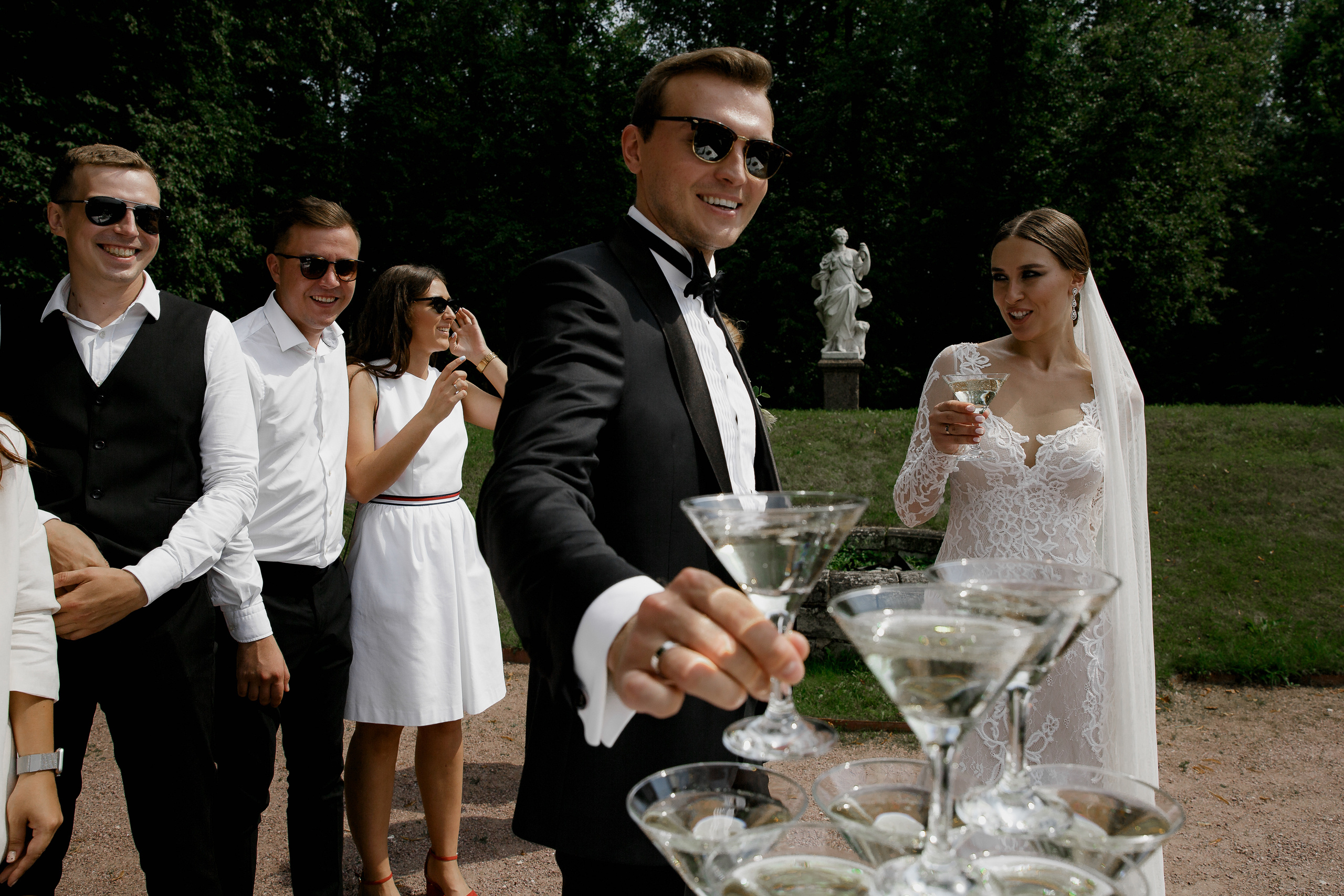 Белая свадьба в яхт-клубе. Свадебный фотограф в Москве Денис и Анастасия Исаевы