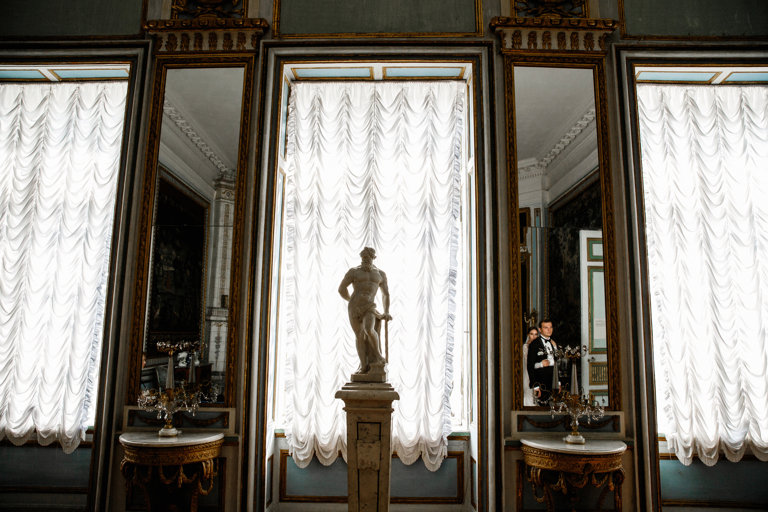 Белая свадьба в яхт-клубе. Свадебный фотограф в Москве Денис и Анастасия Исаевы