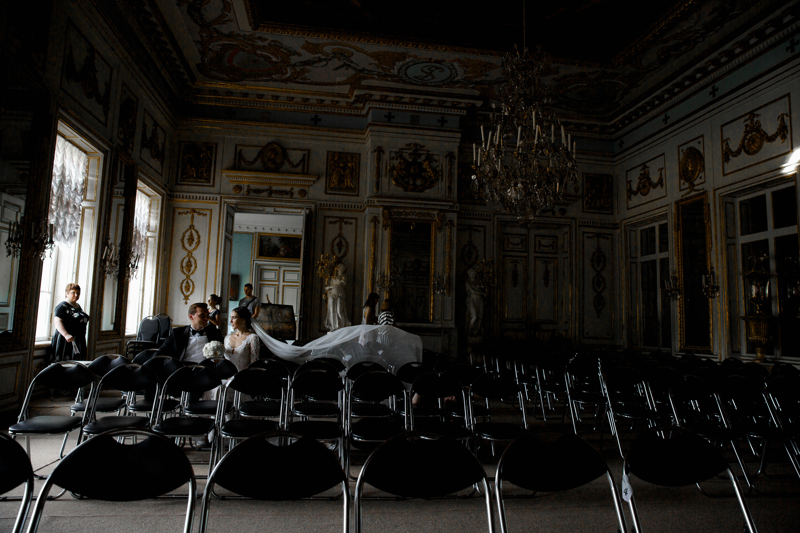 Белая свадьба в яхт-клубе. Свадебный фотограф в Москве Денис и Анастасия Исаевы