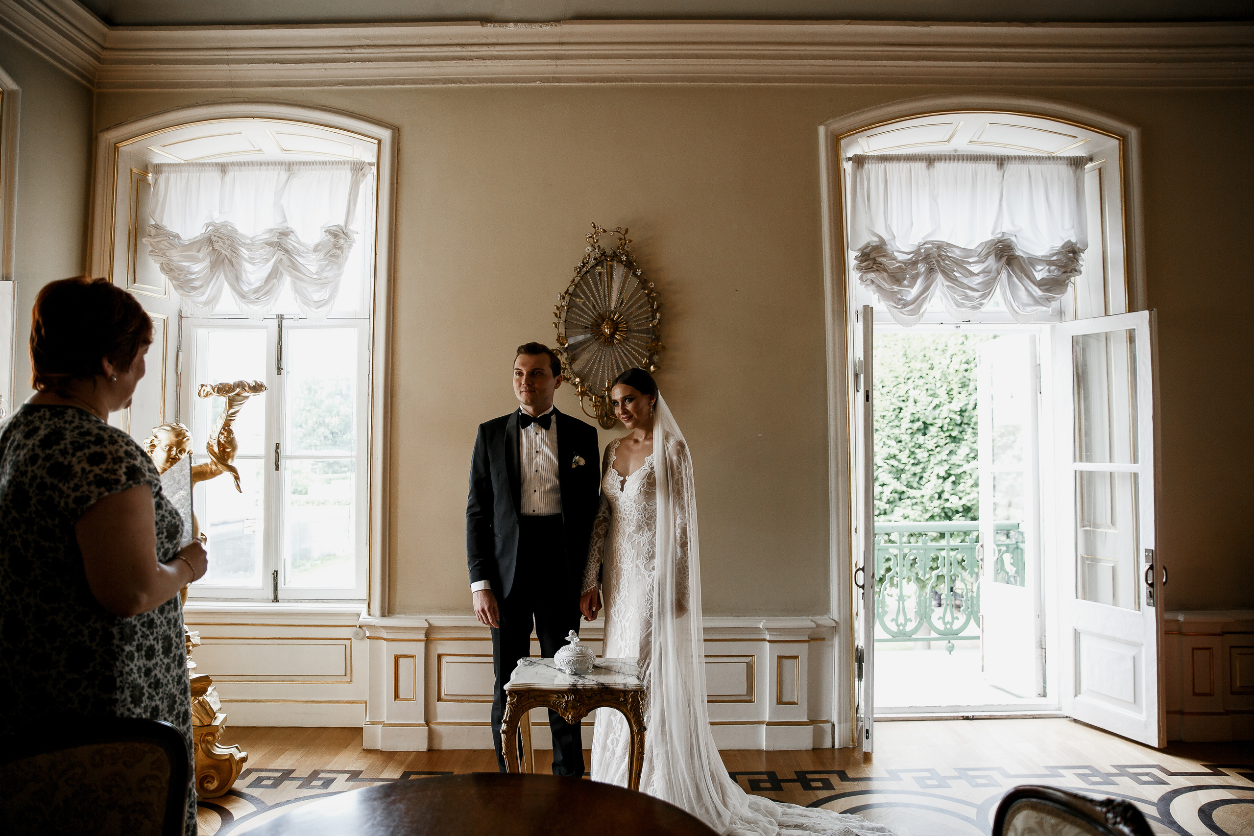 Белая свадьба в яхт-клубе. Свадебный фотограф в Москве Денис и Анастасия Исаевы