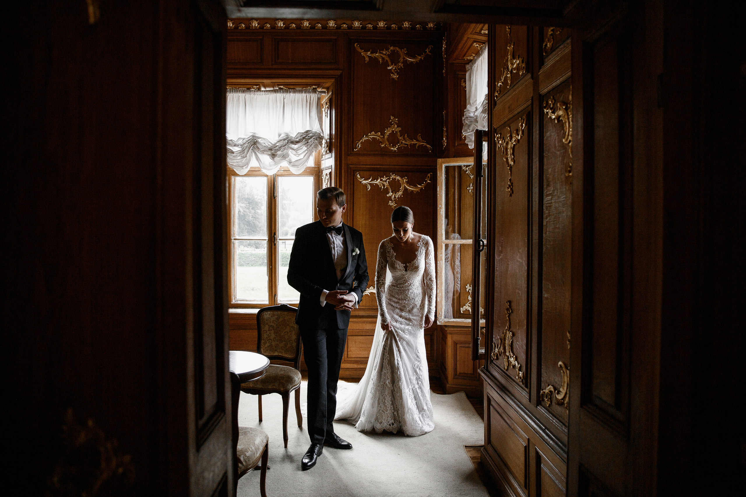 Белая свадьба в яхт-клубе. Свадебный фотограф в Москве Денис и Анастасия Исаевы