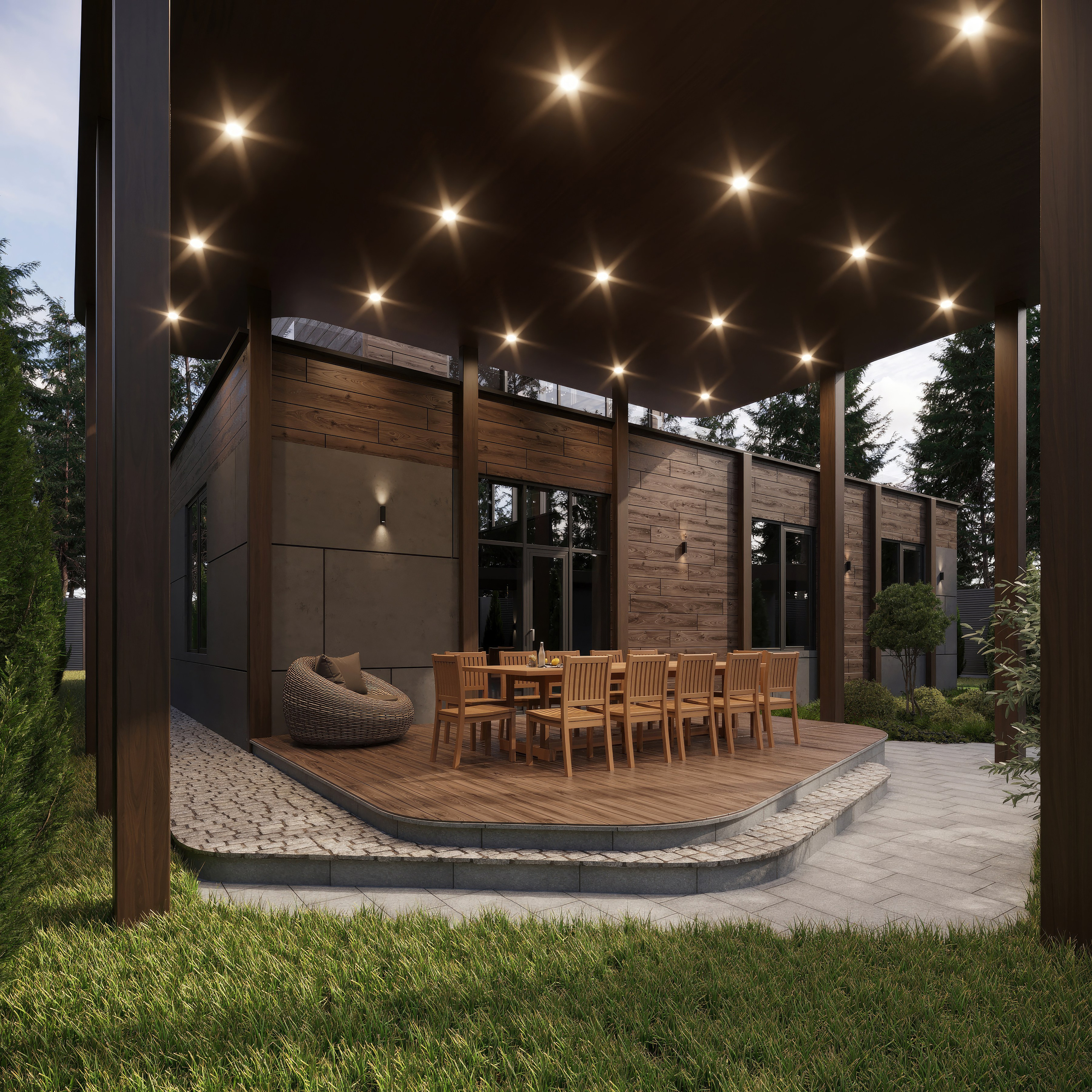 Private House Design and Landscaping — 3D Visualization Project. 3D INTERIOR AND ARCHITECTURE VISUALIZATION