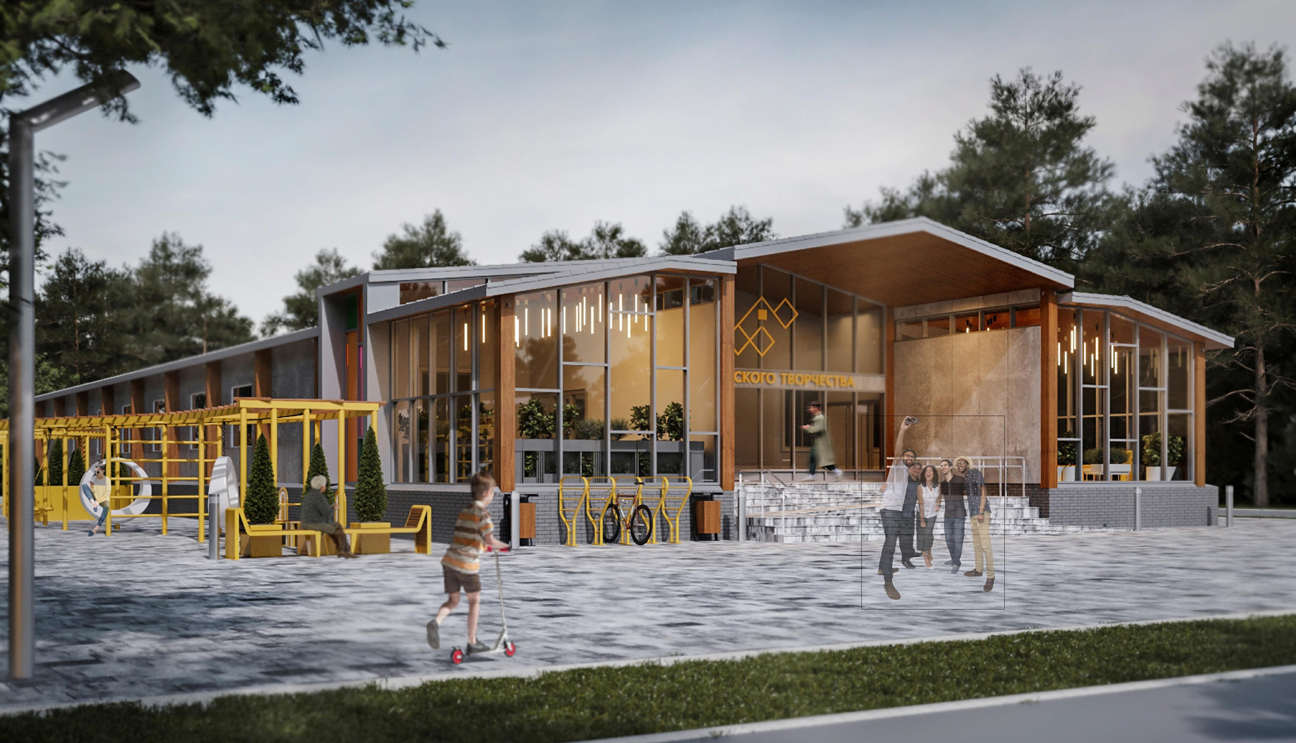 Дом Детского Творчества, пос. Пурпе. Дизайн интерьера и экстерьера в Санкт-Петербурге Яна Емельянова