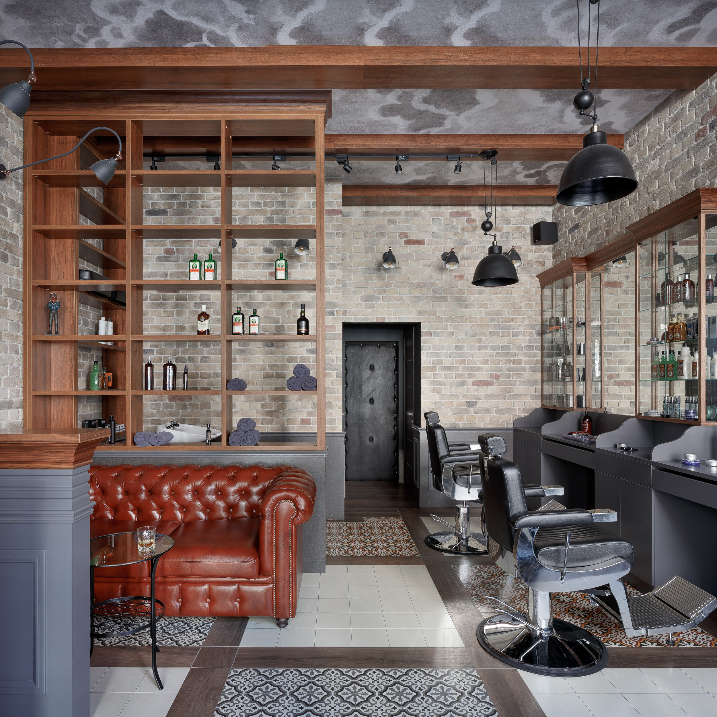 Barbershop 1308 in Saratov Russia designed by QUADRUM STUDIO