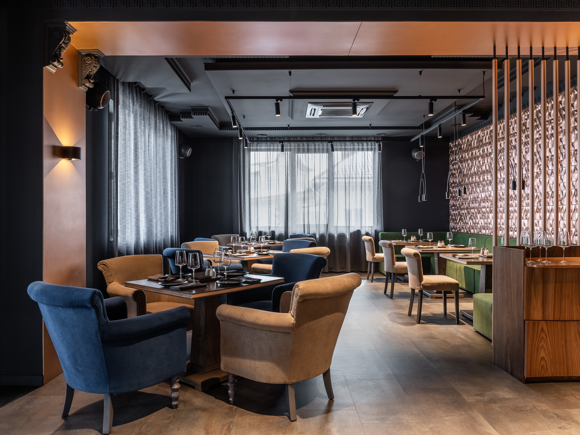 TRITONIA restaurant in Saratov Russia designed by QUADRUM STUDIO
