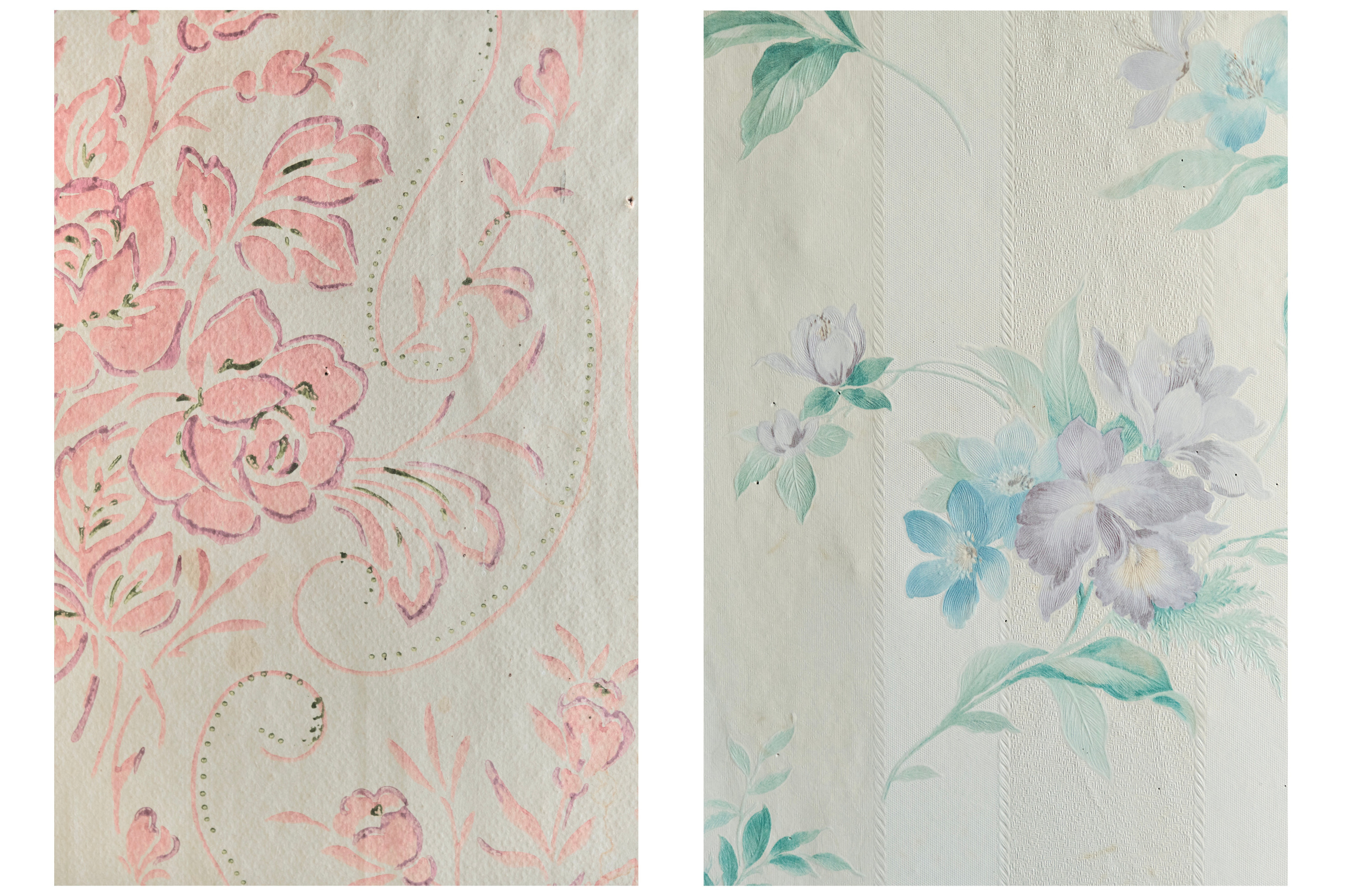 Обои в комнатах деда (слева) и бабушки (справа)