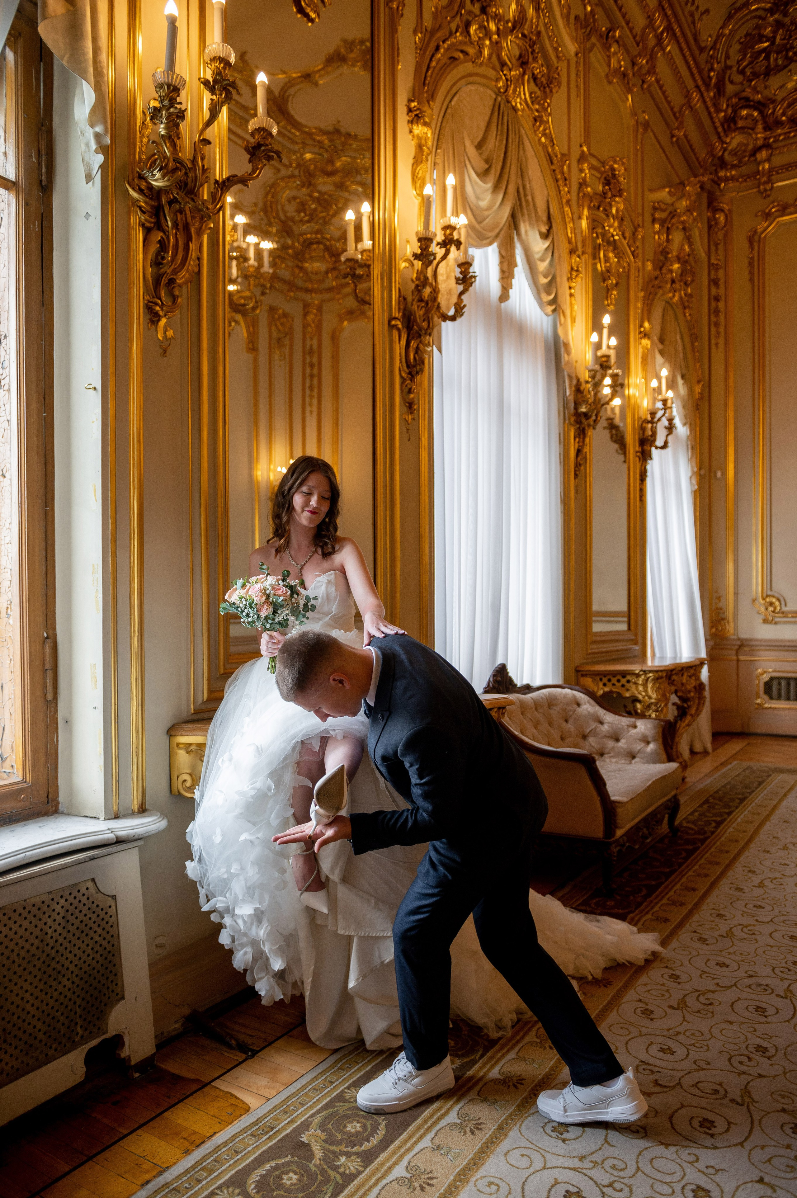 Зажигательная и динамичная свадебная фотосессия Анастасии и Максима. Портретный, семейный и свадебный фотограф в Санкт-Петербурге и в Пушкине Ширяев Денис