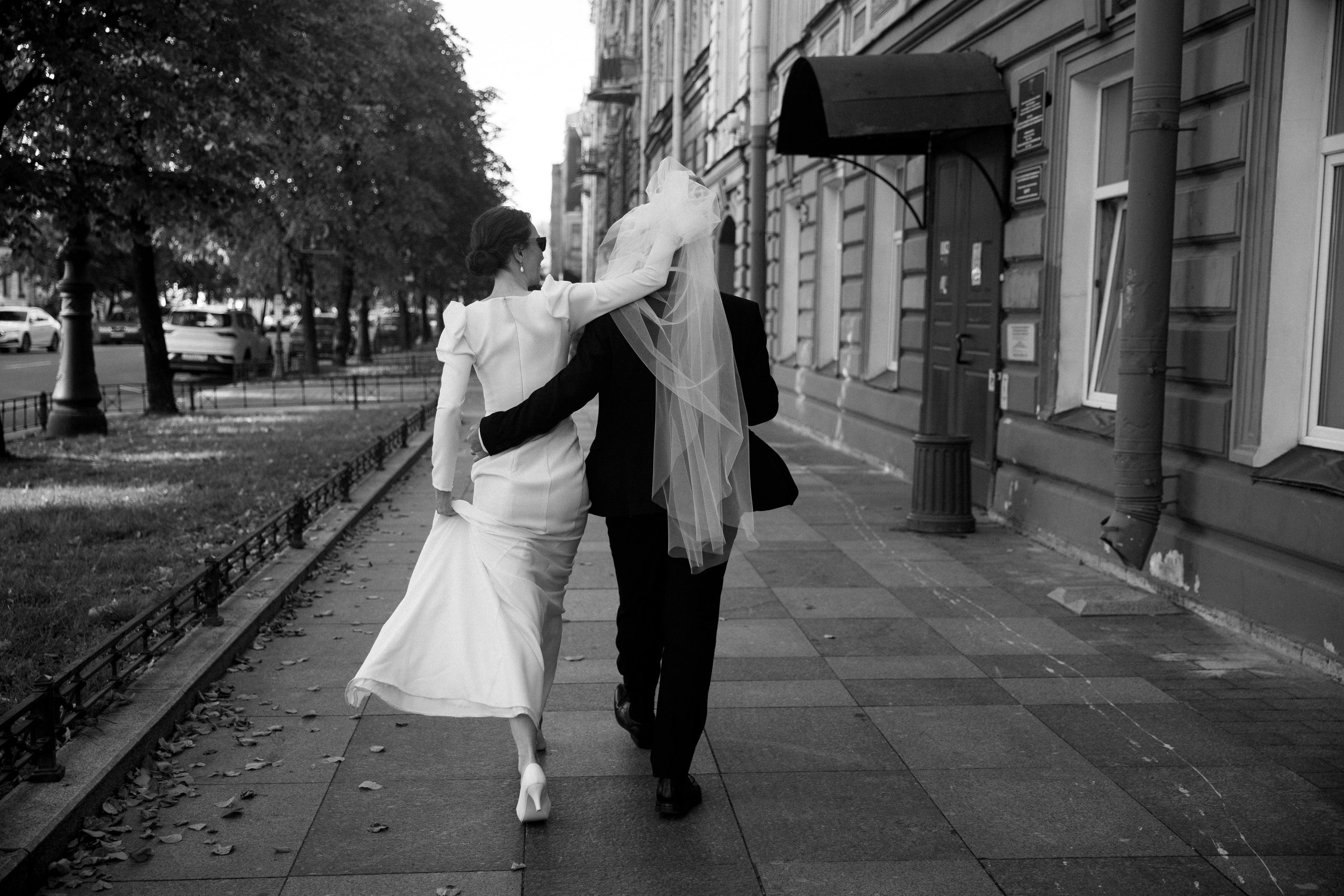 чб фотосессия свадьбы