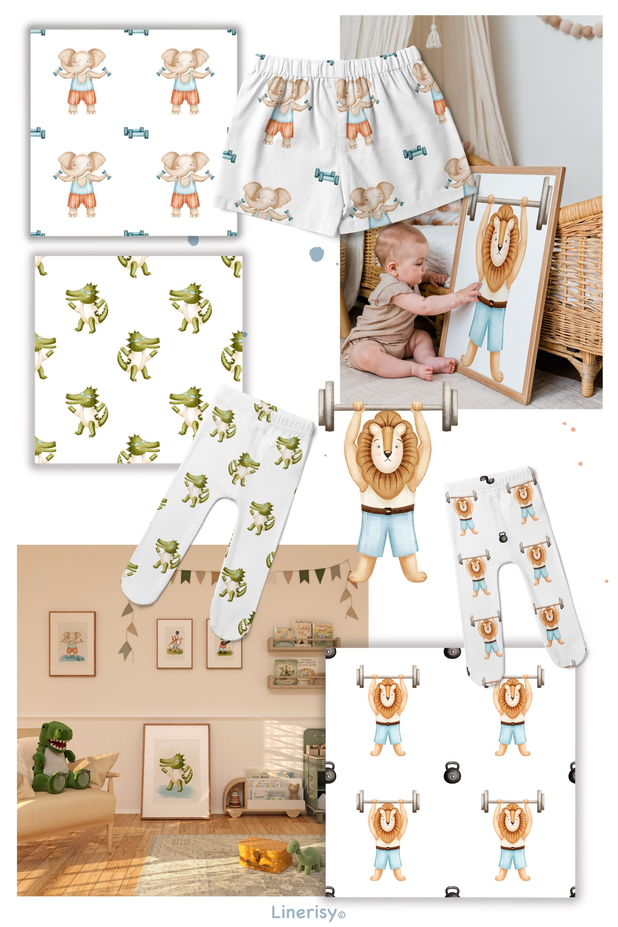 Коллекция «Спортивные друзья » — графические иллюстрации, композиции, постеры и бесшовные паттерны. Художник-иллюстратор Евгения Бекренёва