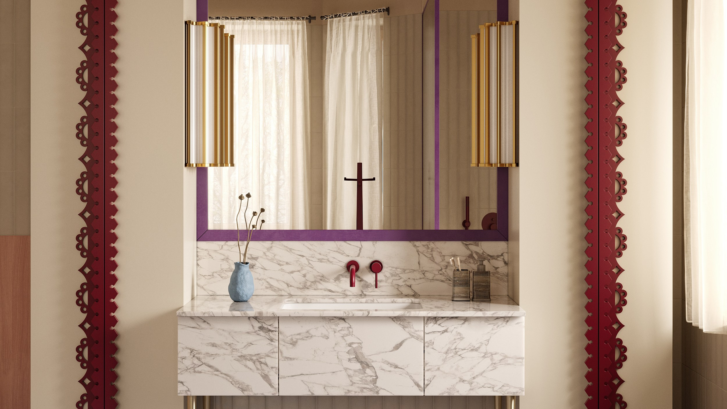 Bathroom as an art space | Design by Lake and Walls. Interior visualisation | avocado.render