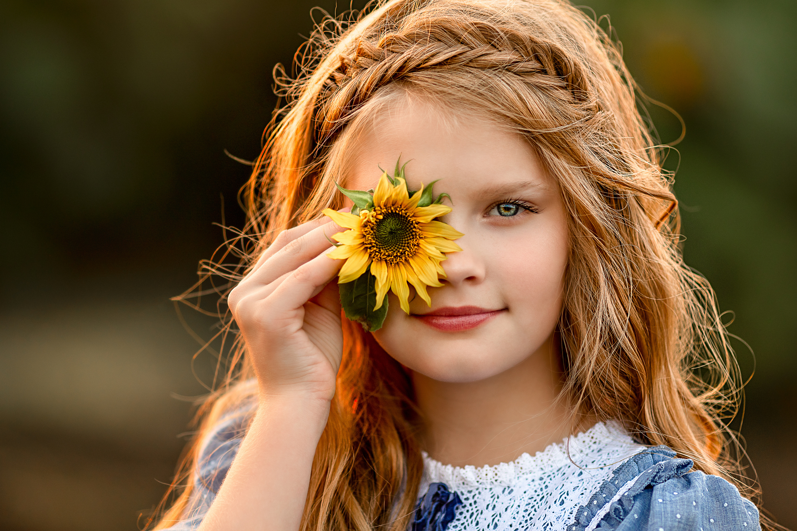 Алёна и подсолнухи. Детский и семейный фотограф в Красноярске Елена Коровкина