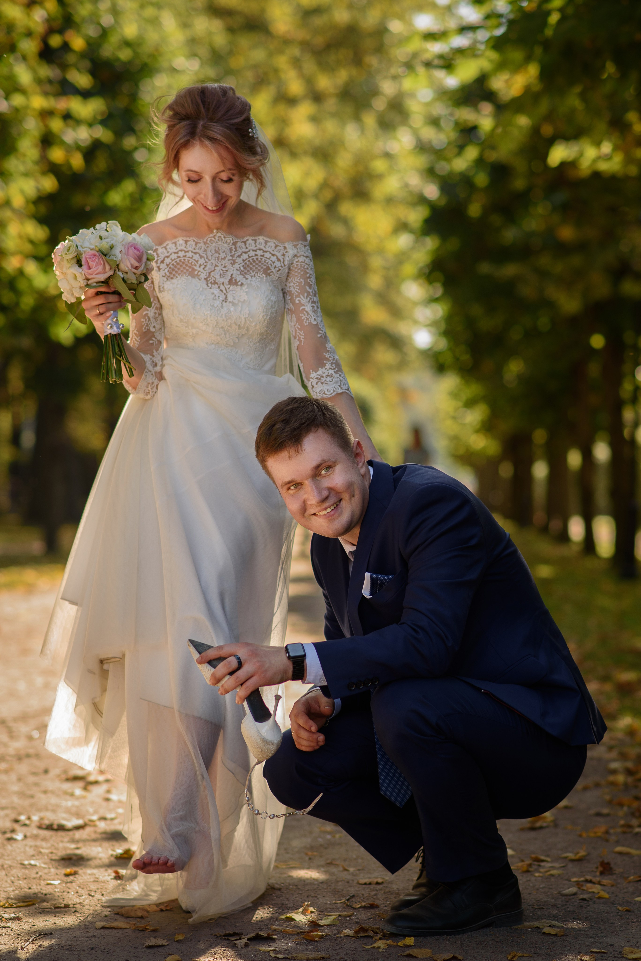 Свадебная прогулка в парке. Анна Боровикова, фотограф Пушкино