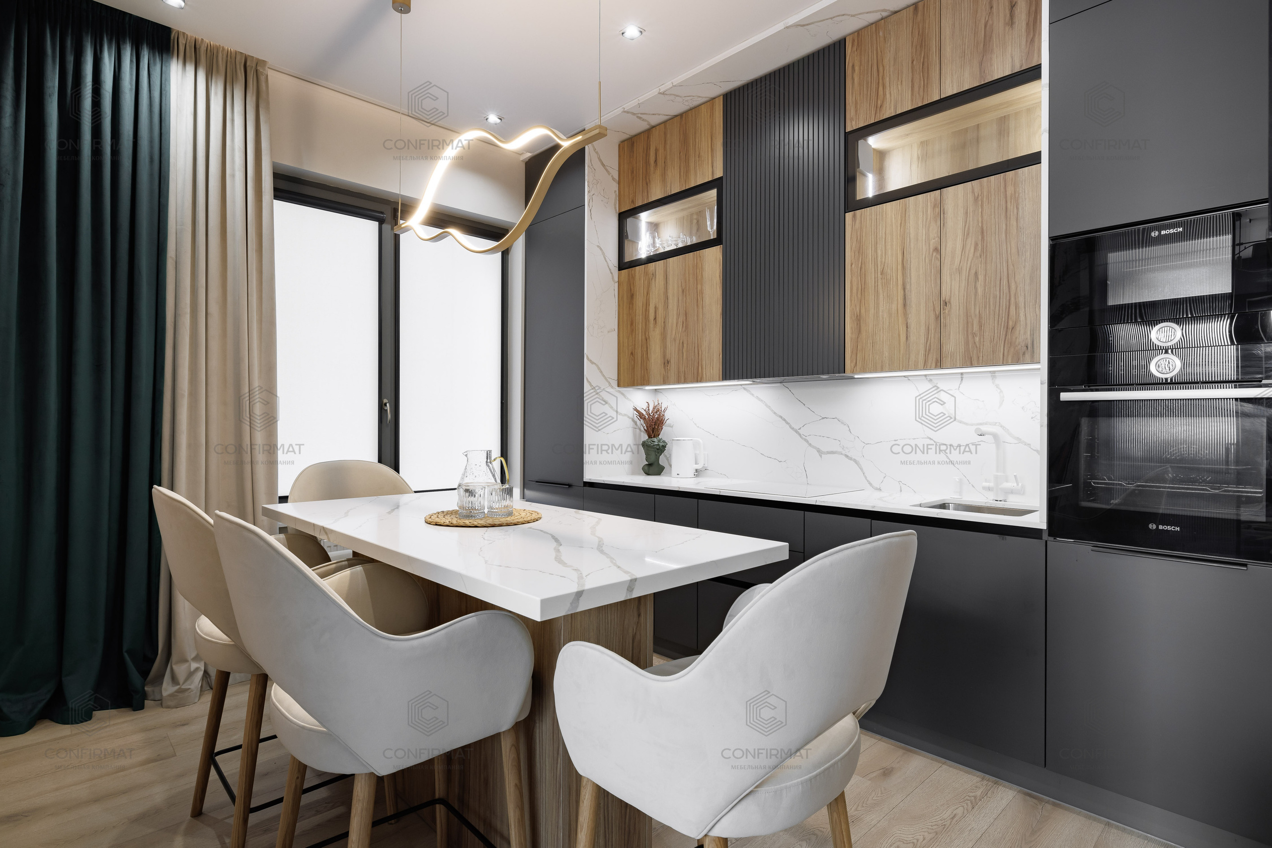 высокая кухня confirmat мебель на заказ конфирмат