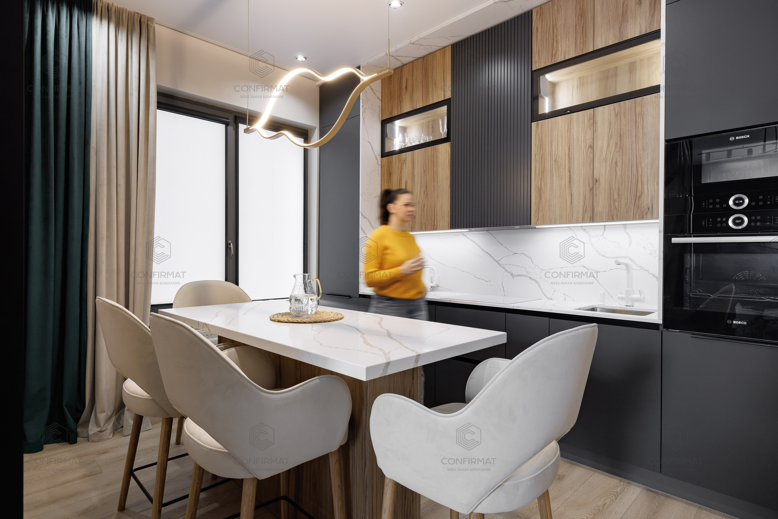 высокая кухня confirmat мебель на заказ конфирмат