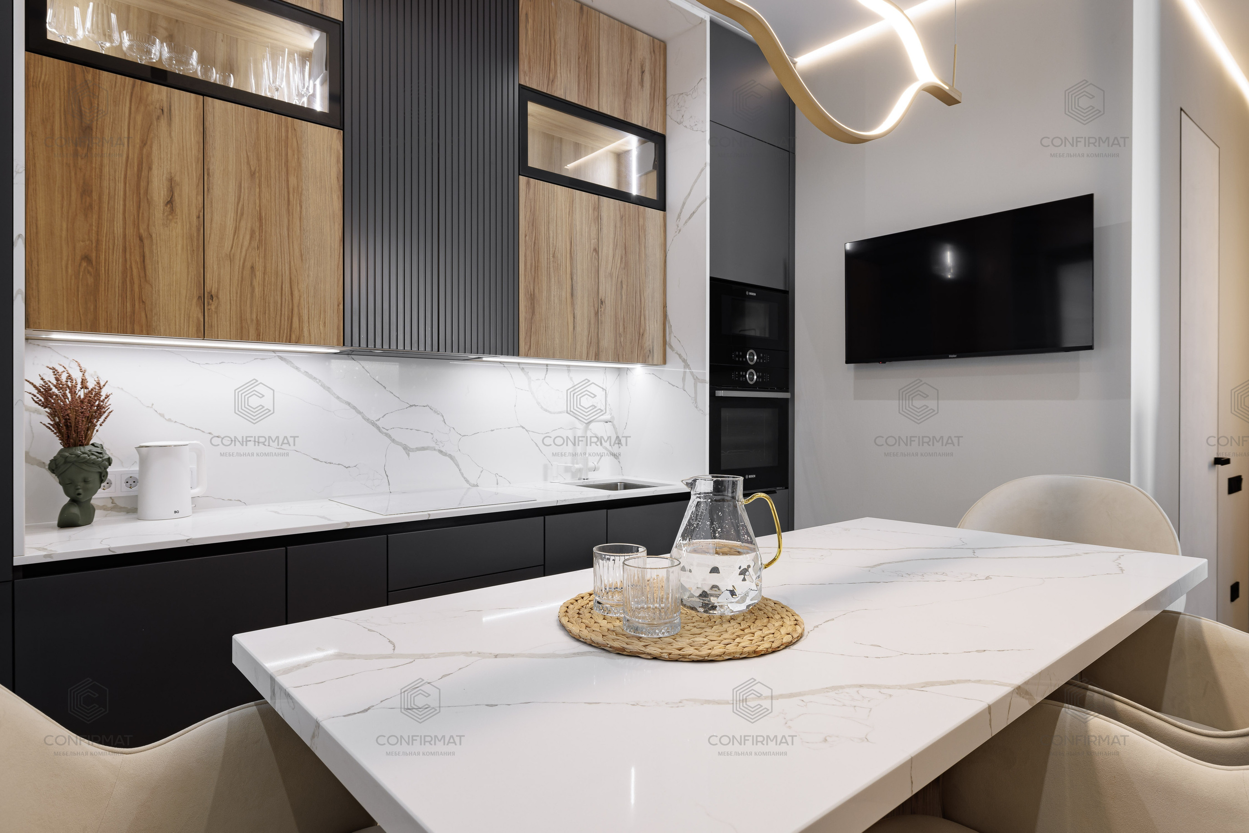 высокая кухня confirmat мебель на заказ конфирмат