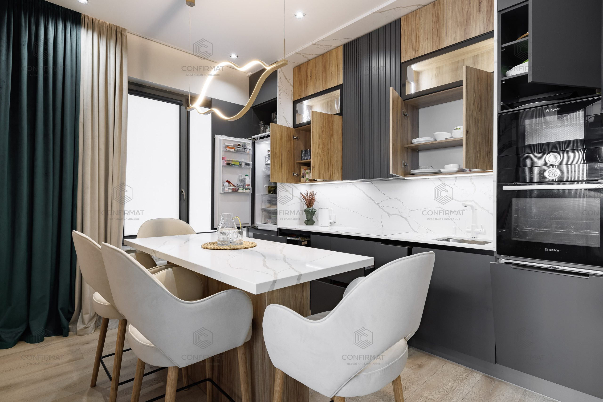 высокая кухня confirmat мебель на заказ конфирмат