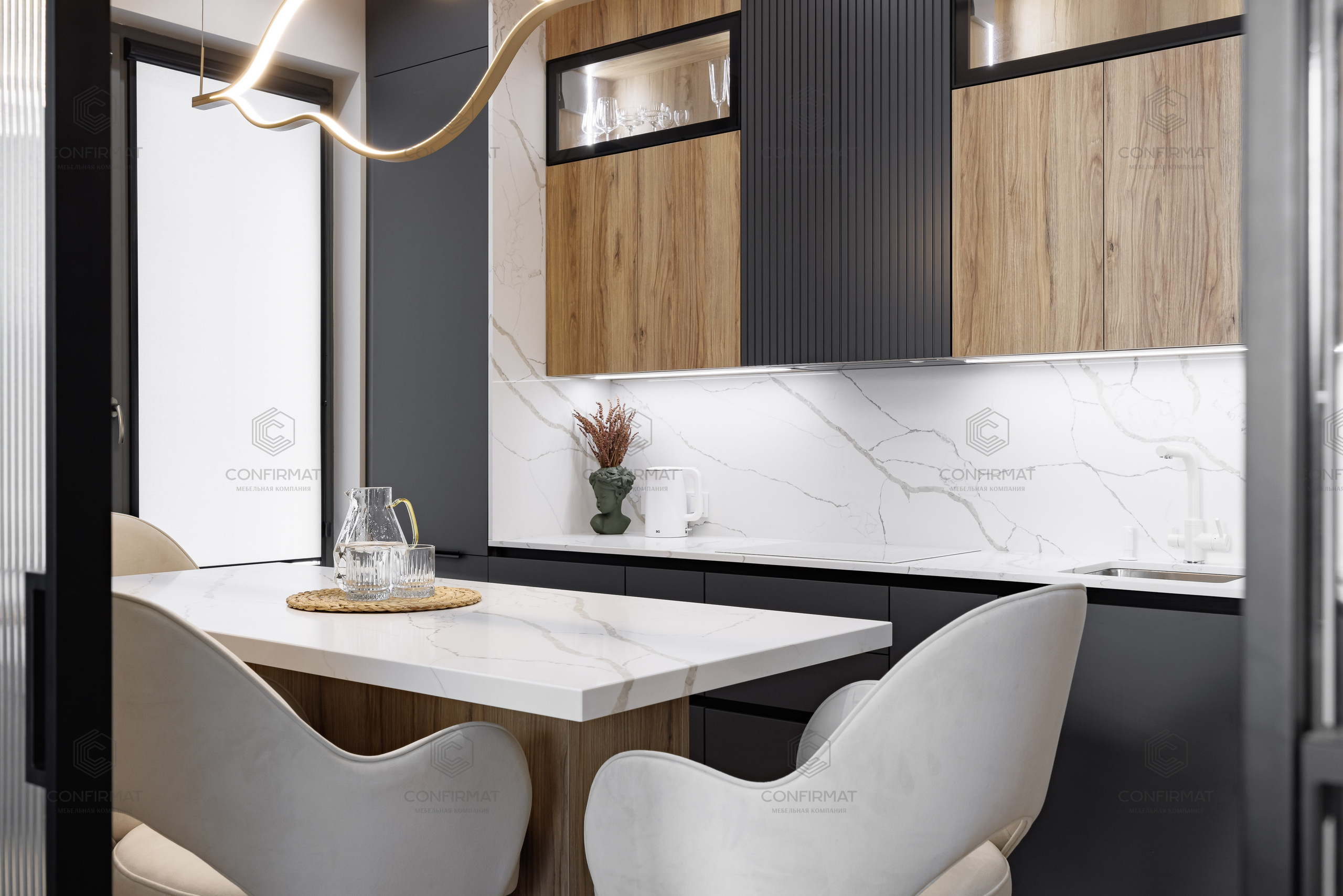высокая кухня confirmat мебель на заказ конфирмат